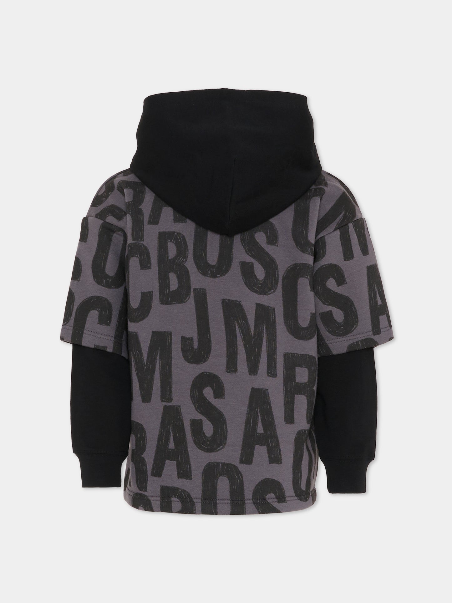 Felpa grigia per bambini con logo,Marc Jacobs,W60626 075