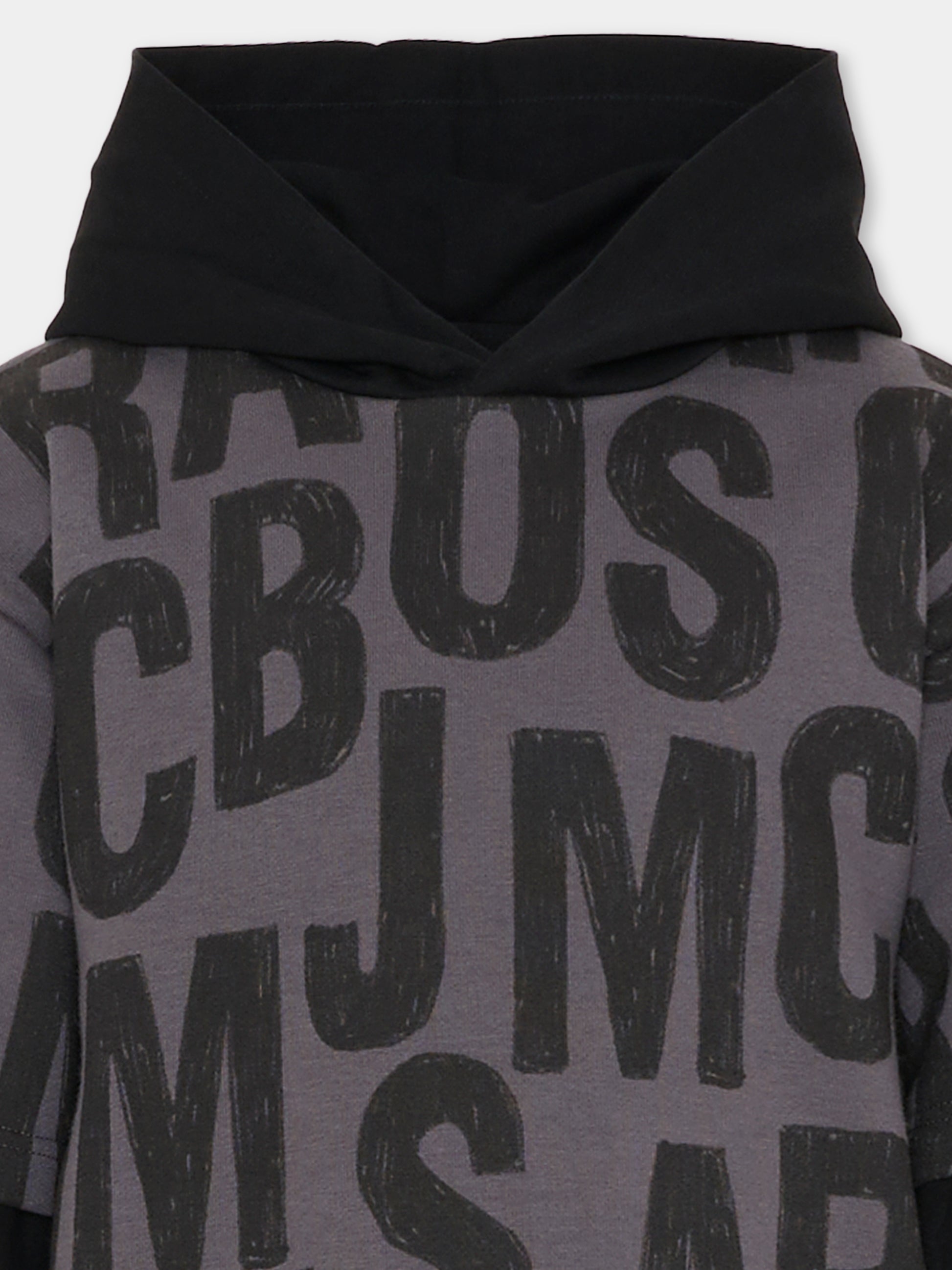Felpa grigia per bambini con logo,Marc Jacobs,W60626 075