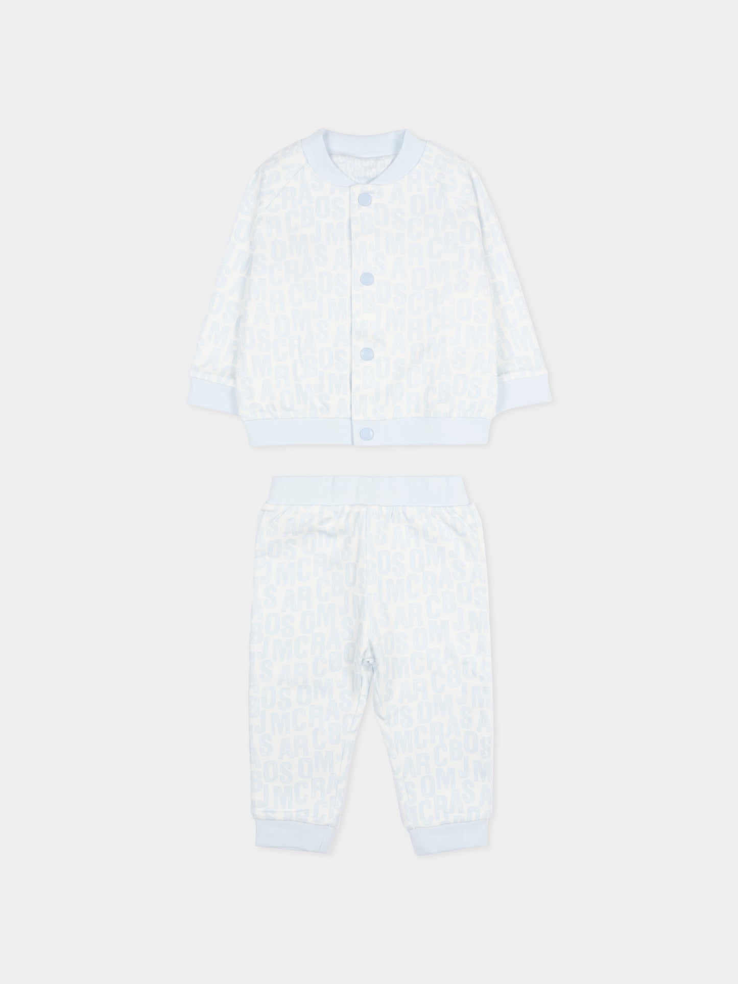 Completo reversibile celeste per neonato con logo,Marc Jacobs,W60660 791