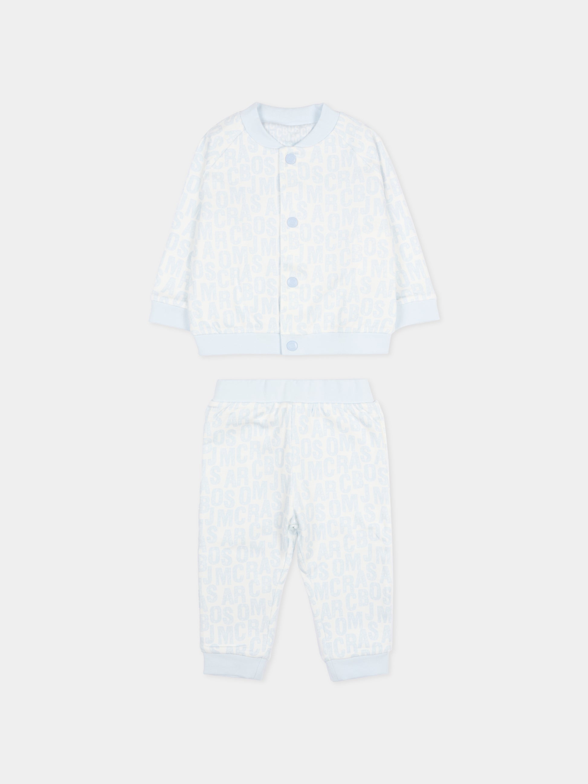 Completo reversibile celeste per neonato con logo,Marc Jacobs,W60660 791