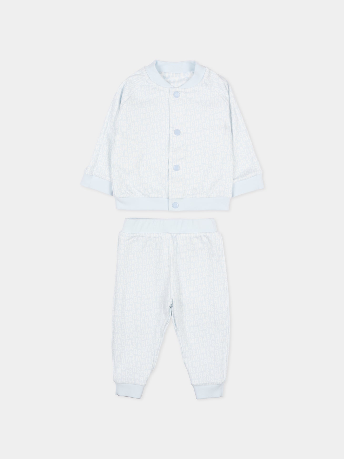 Completo reversibile celeste per neonato con logo,Marc Jacobs,W60660 791