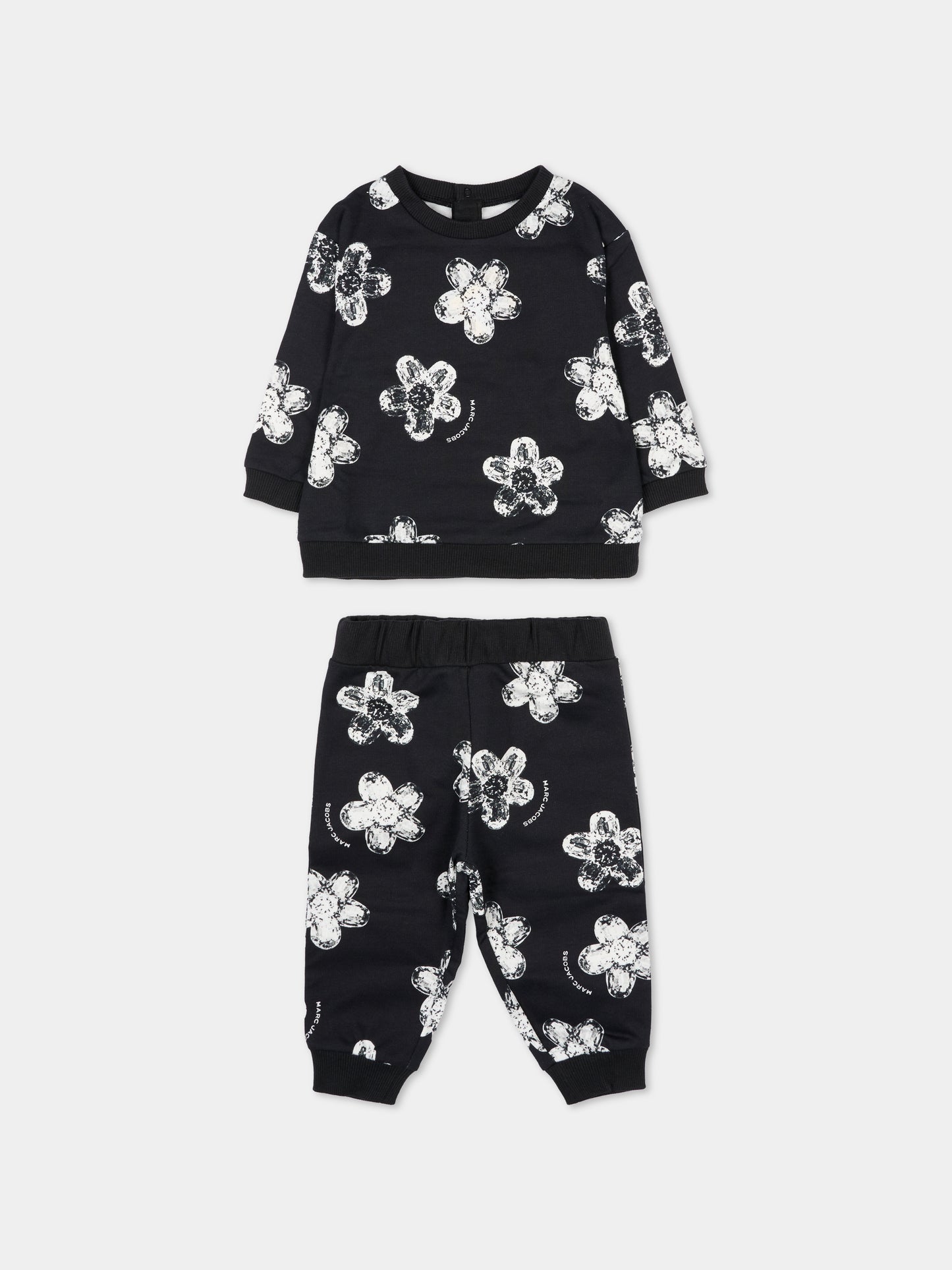 Completo nero per neonata con fiori,Marc Jacobs,W60661 09B