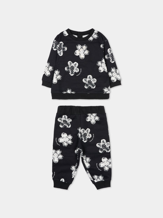 Completo nero per neonata con fiori,Marc Jacobs,W60661 09B