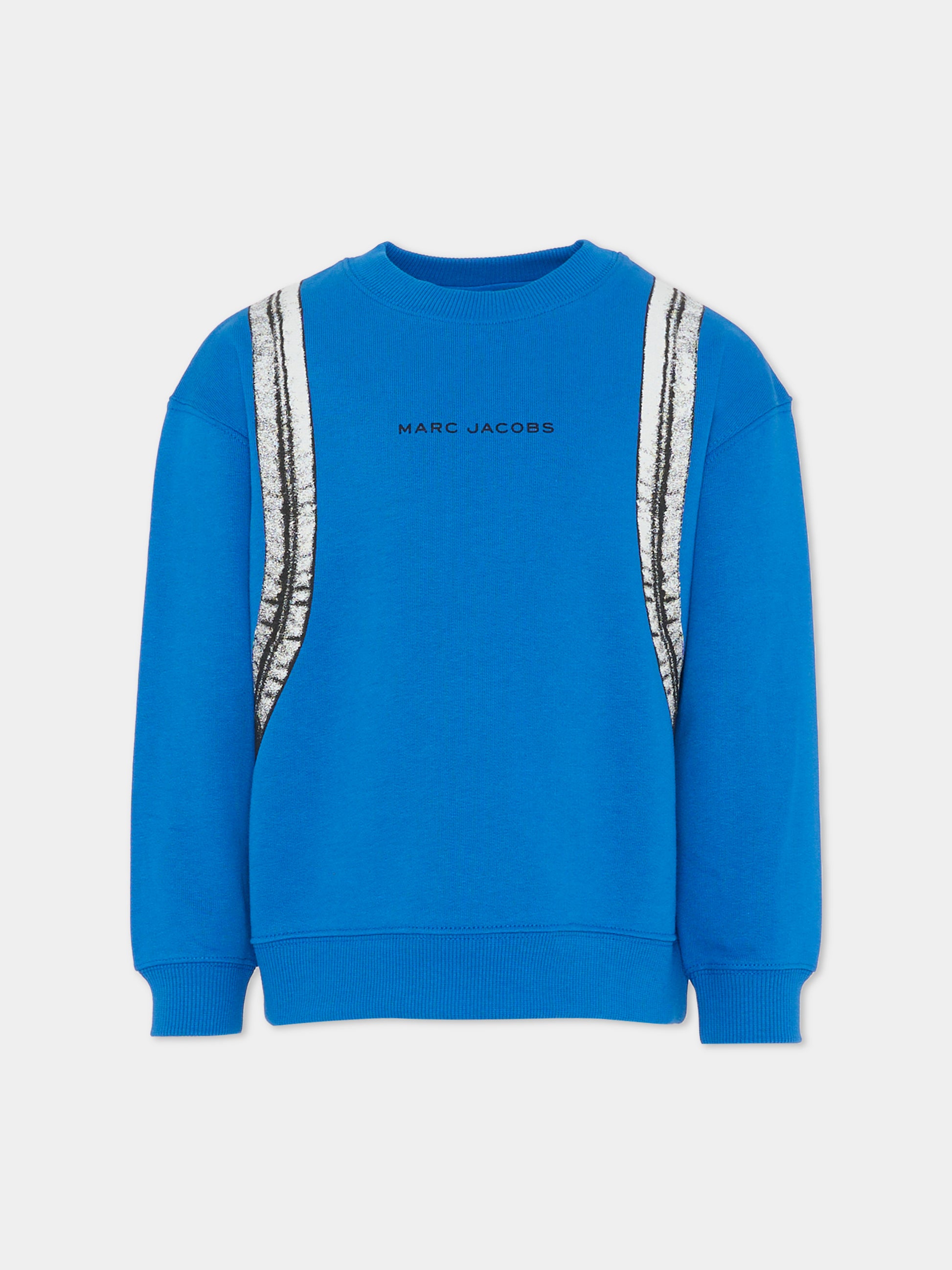 Felpa blu per bambino con stampa zaino,Marc Jacobs,W60698 872