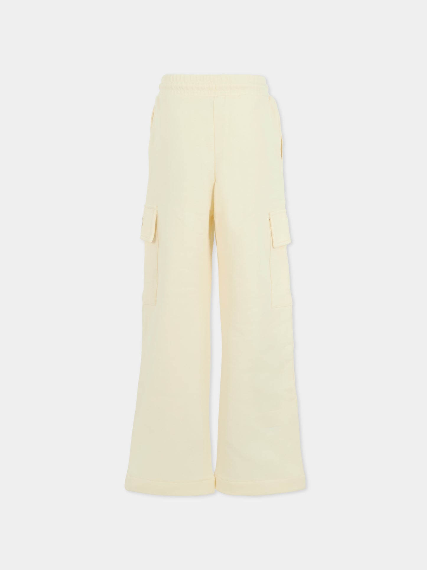 Pantaloni avorio per bambina con logo,Michael Kors,R30453 190