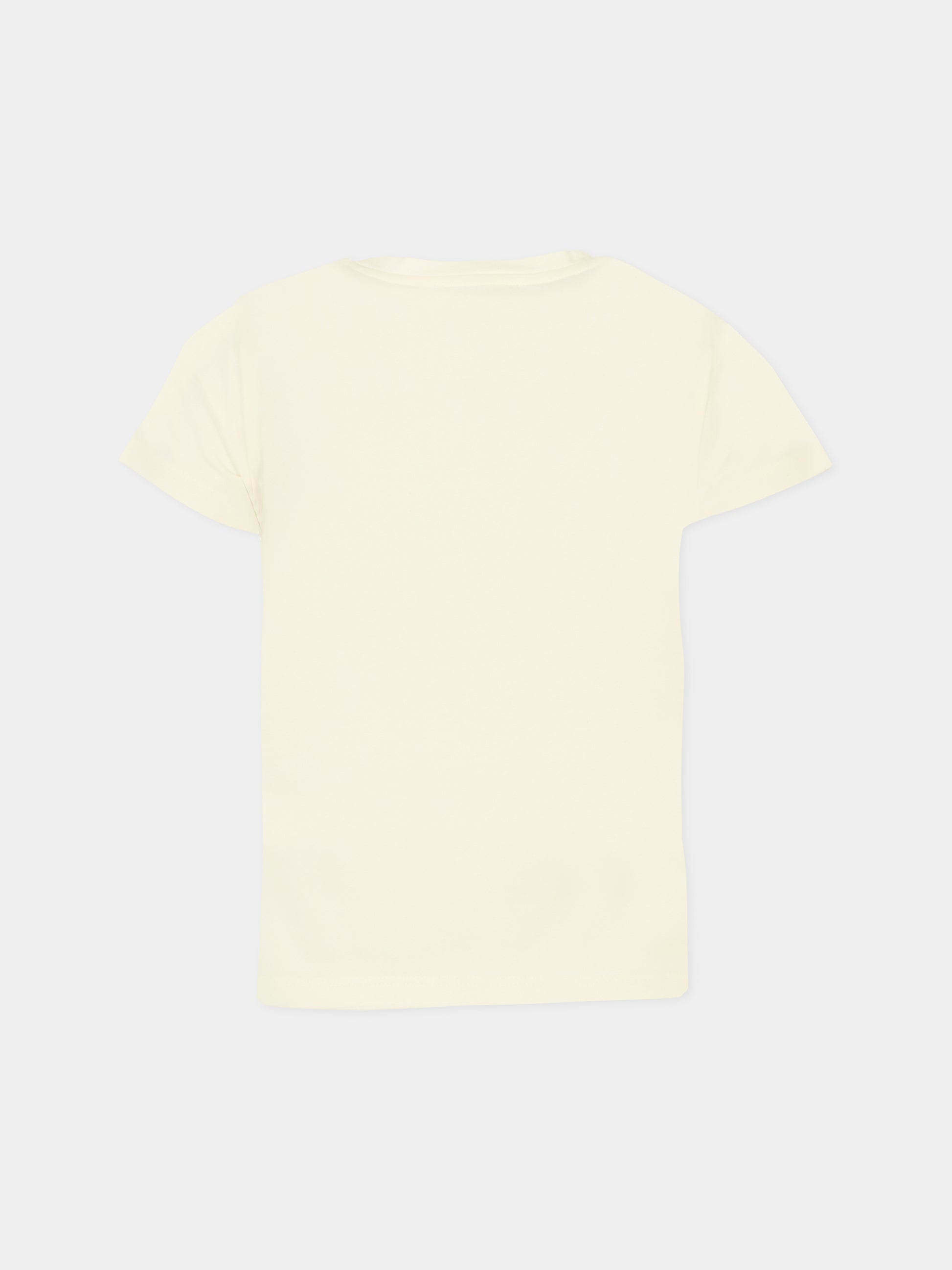 T-shirt avorio per bambina con logo,Michael Kors,R30492 117