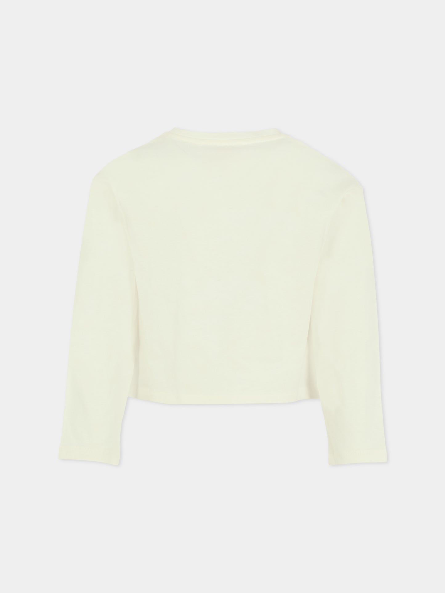 T-shirt avorio per bambina con logo,Michael Kors,R30495 117