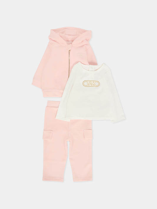 Completo rosa per neonata con logo,Michael Kors,R30504 S01