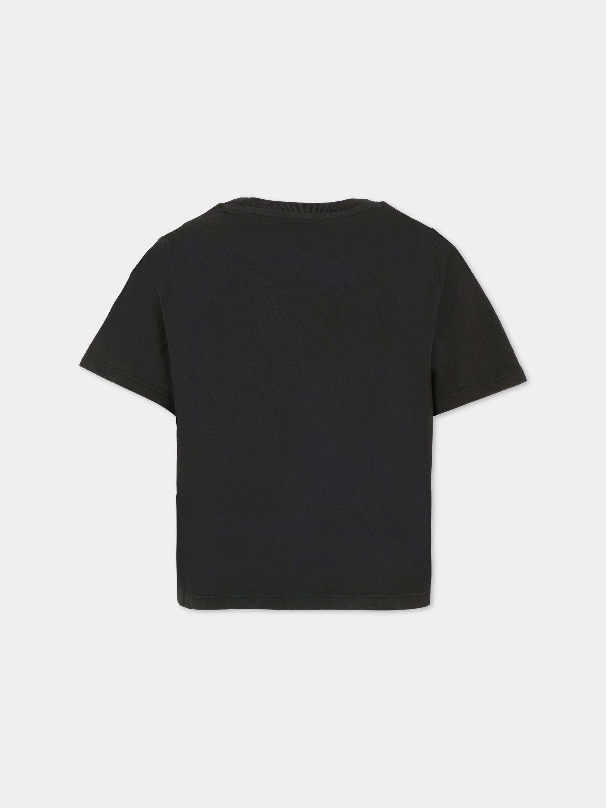 T-shirt nera per bambini con chitarra,Zadig & Voltaire Kids,X60459 09B