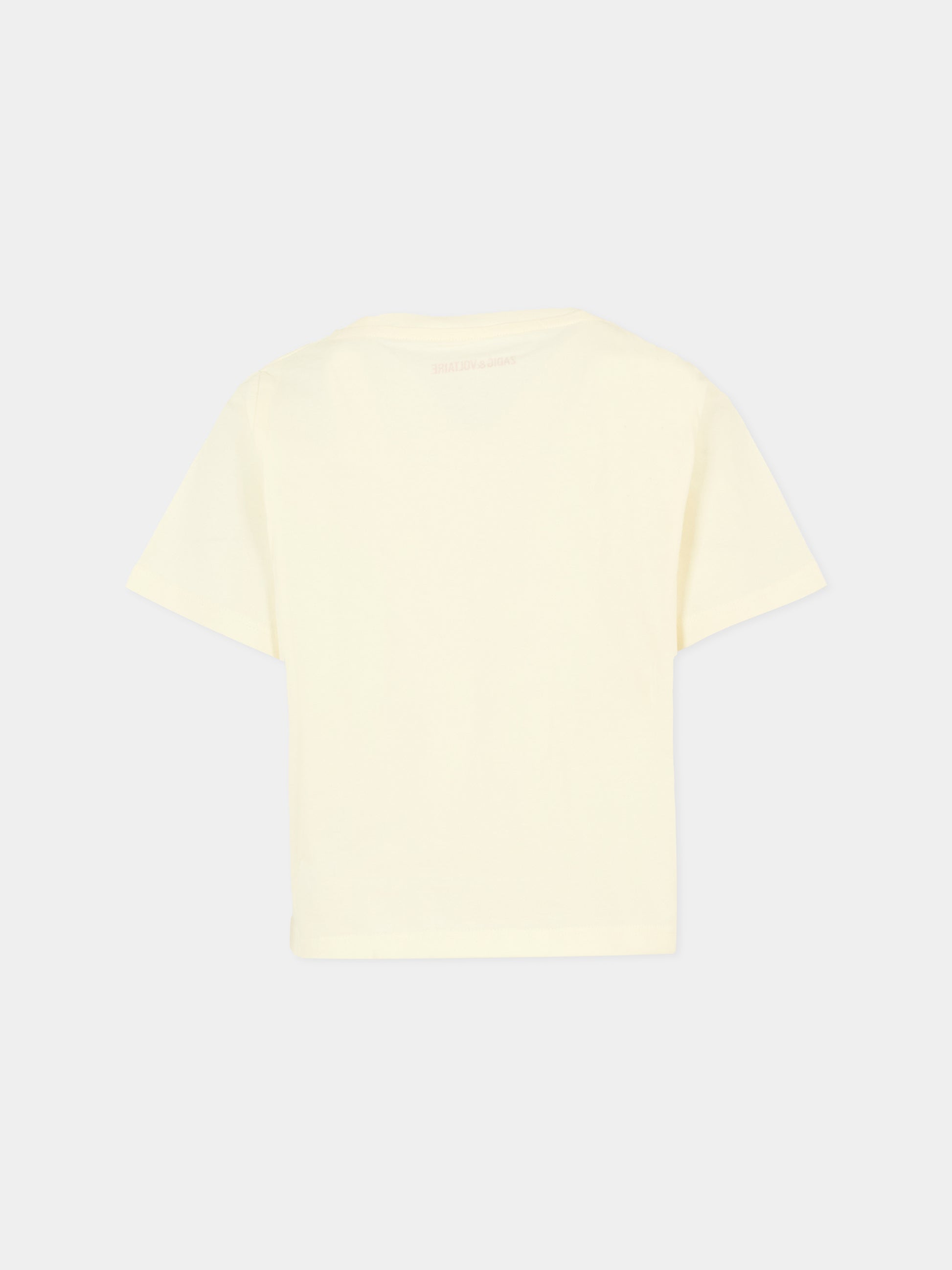 T-shirt avorio per bambini con logo,Zadig & Voltaire Kids,X60459 195