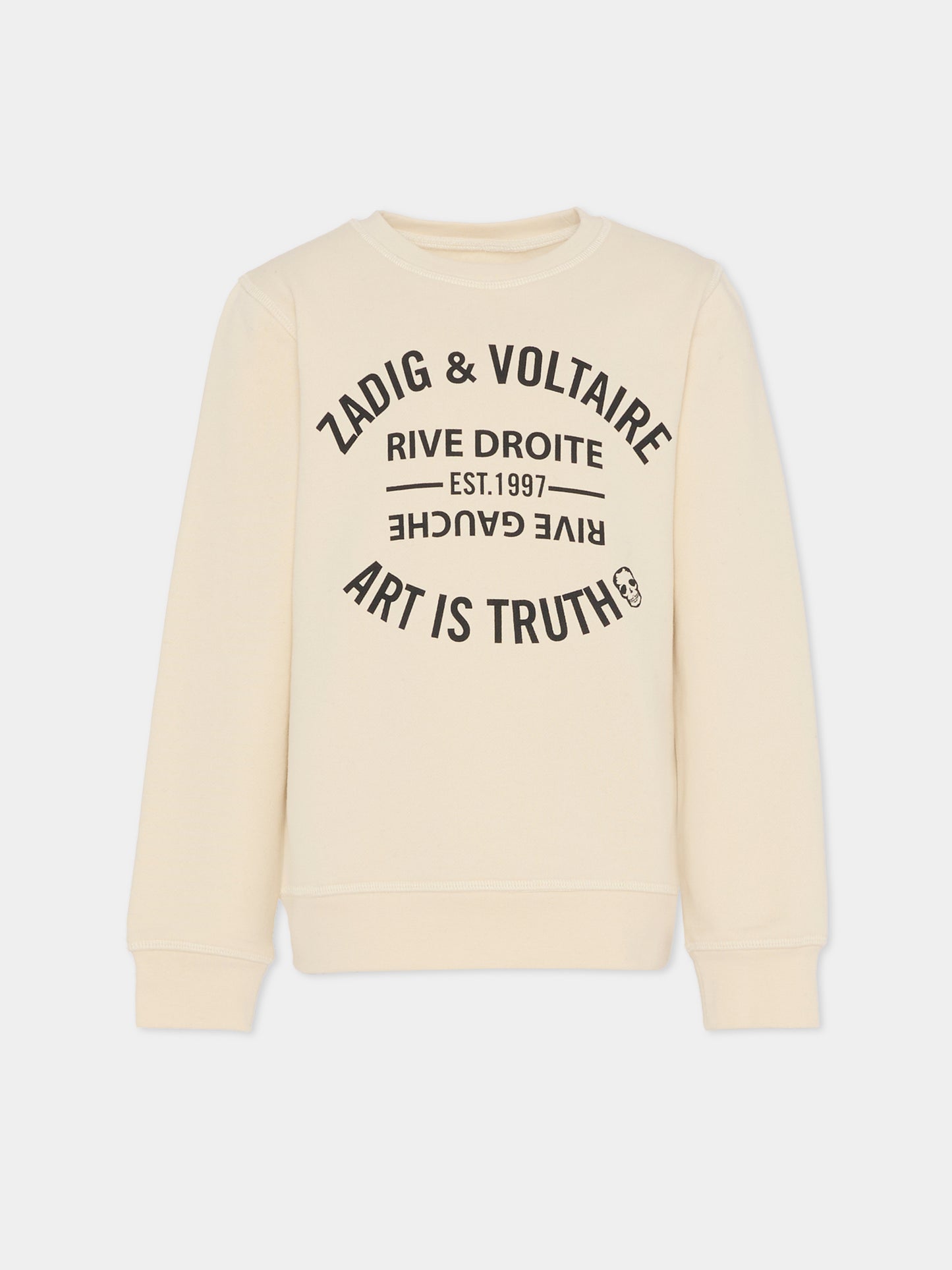 Felpa beige per bambini con logo,Zadig & Voltaire Kids,X60465 21K