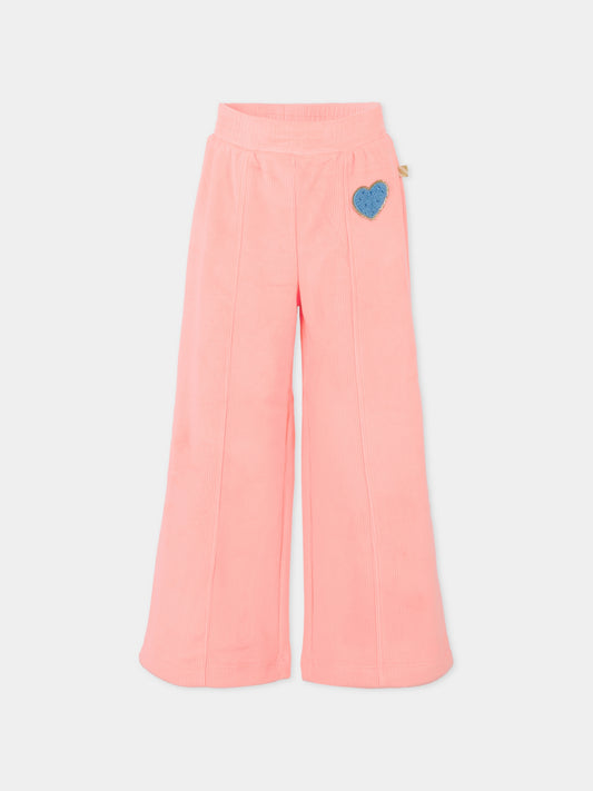 Pantaloni rosa per bambina con cuore,Billieblush,U21593 408