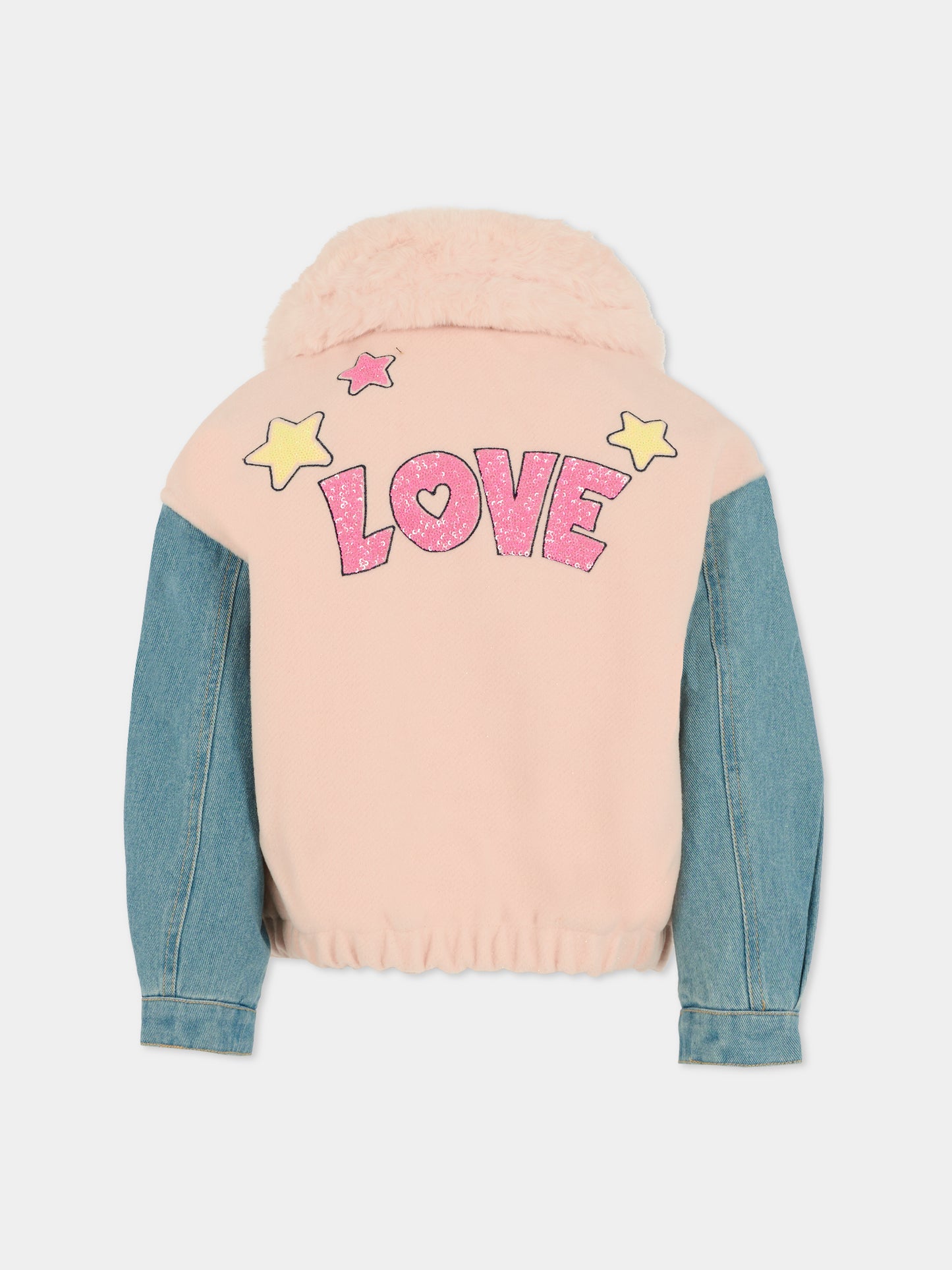 Giubbotto rosa per bambina con scritta,Billieblush,U21599 47V