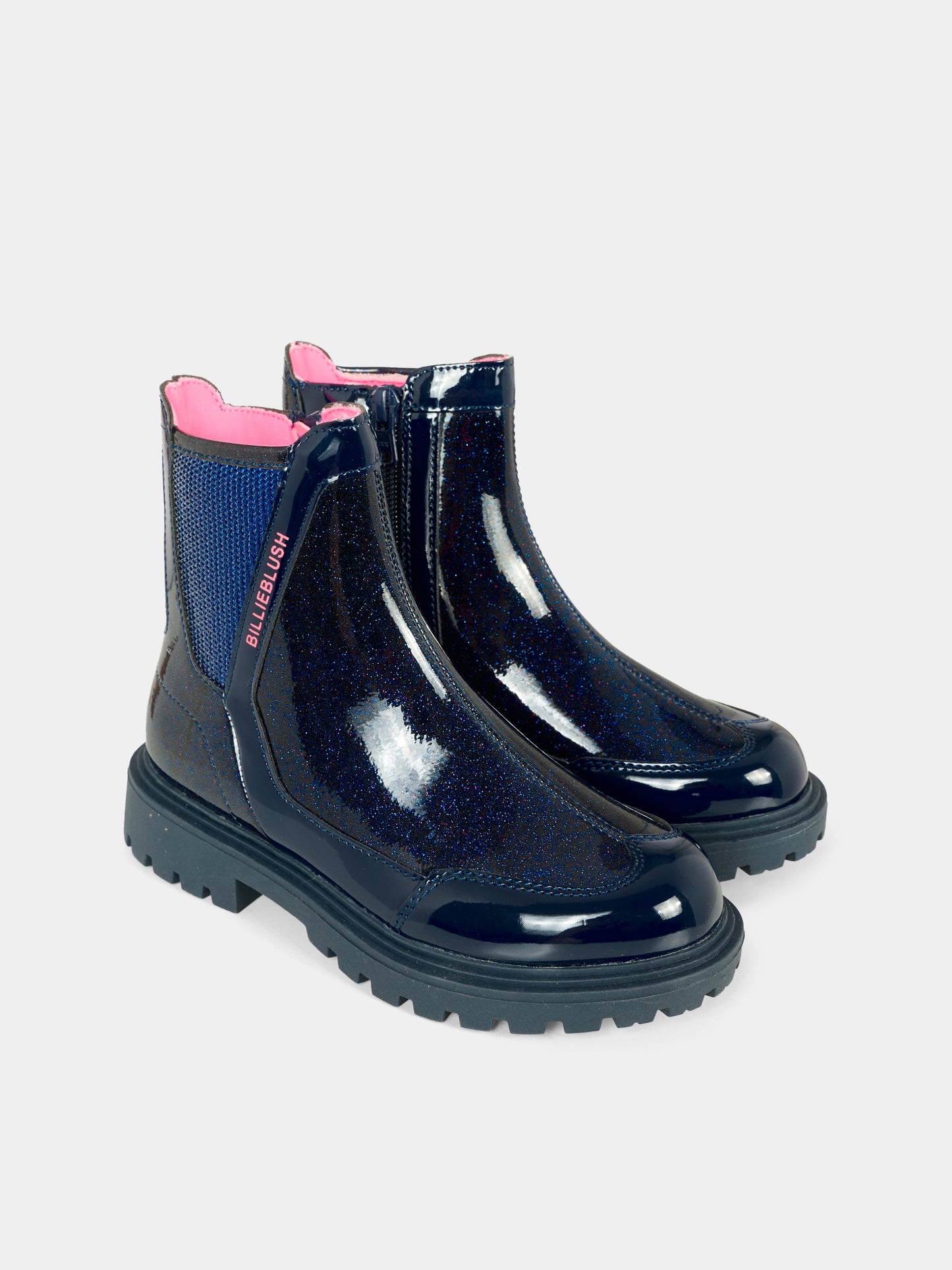 Stivaletti blu per bambina con logo,Billieblush,U21638 85T