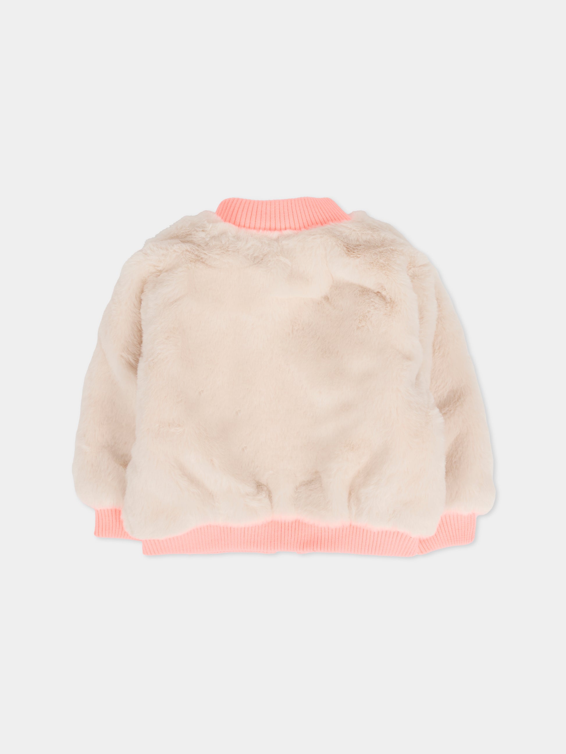 Ecopelliccia rosa per neonata con cuori,Billieblush,U21251 47V