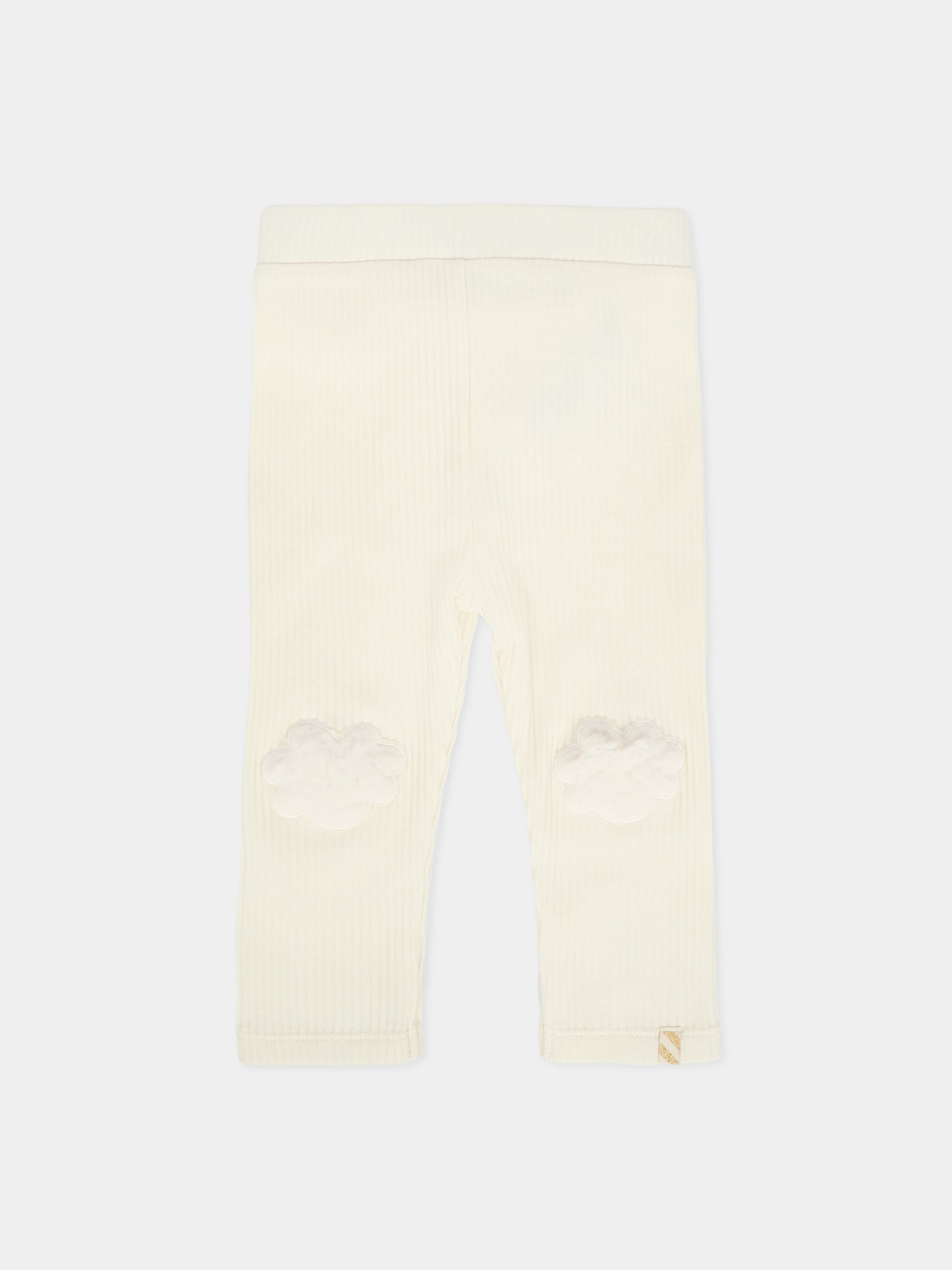 Leggings avorio per neonata con nuvole,Billieblush,U21277 121