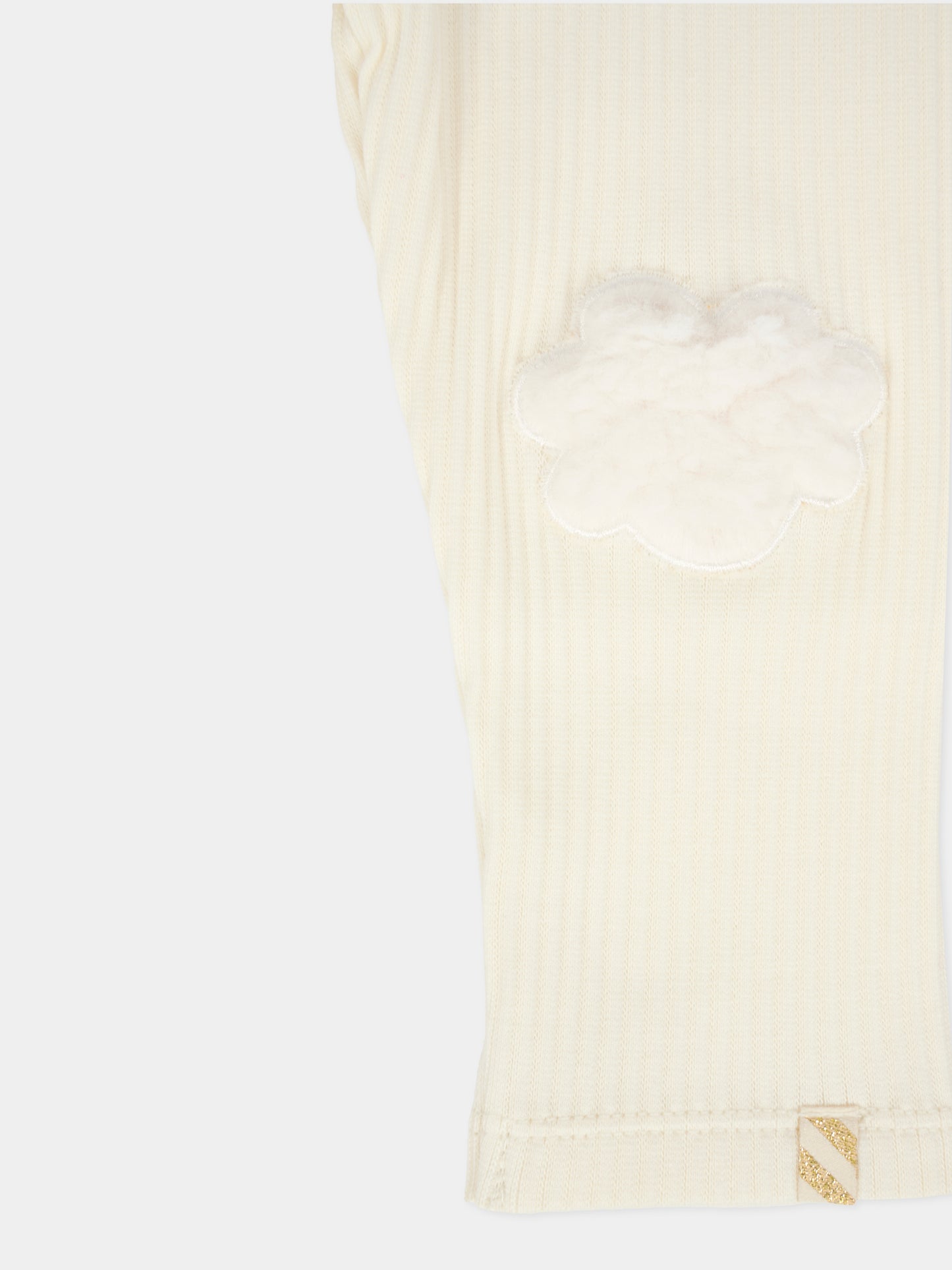 Leggings avorio per neonata con nuvole,Billieblush,U21277 121