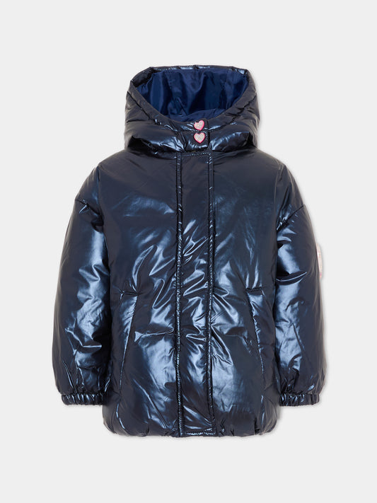 Piumino blu per bambina con cuore,Billieblush,U21354 85T