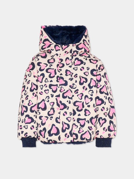 Pimino rosa reversibile per bambina con stampa cuori,Billieblush,U21355 47V