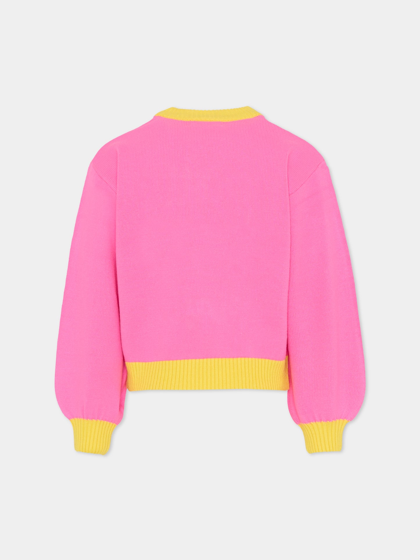 Maglione rosa per bambina con cuori,Billieblush,U21378 473