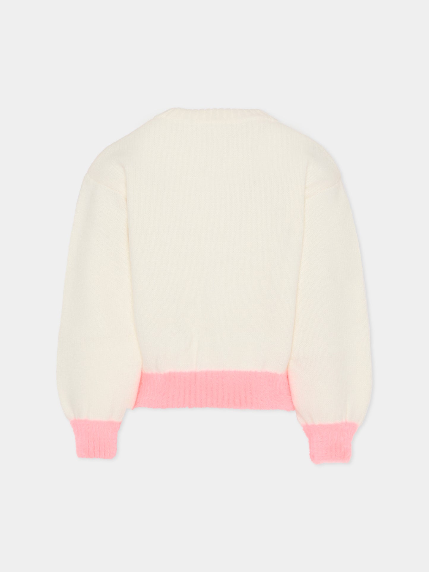 Maglione avorio per bambina con scritta,Billieblush,U21386 121