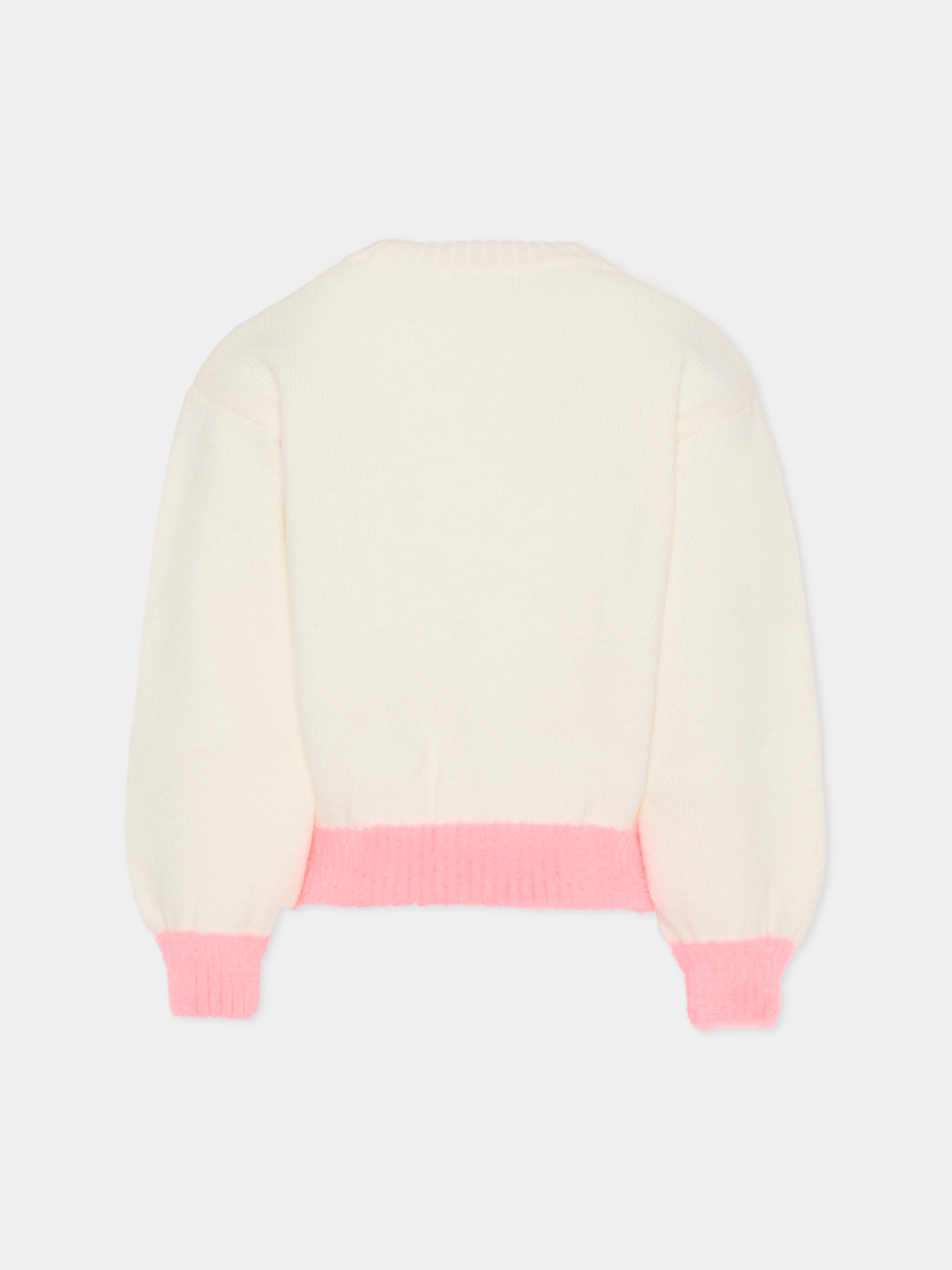 Maglione avorio per bambina con scritta,Billieblush,U21386 121