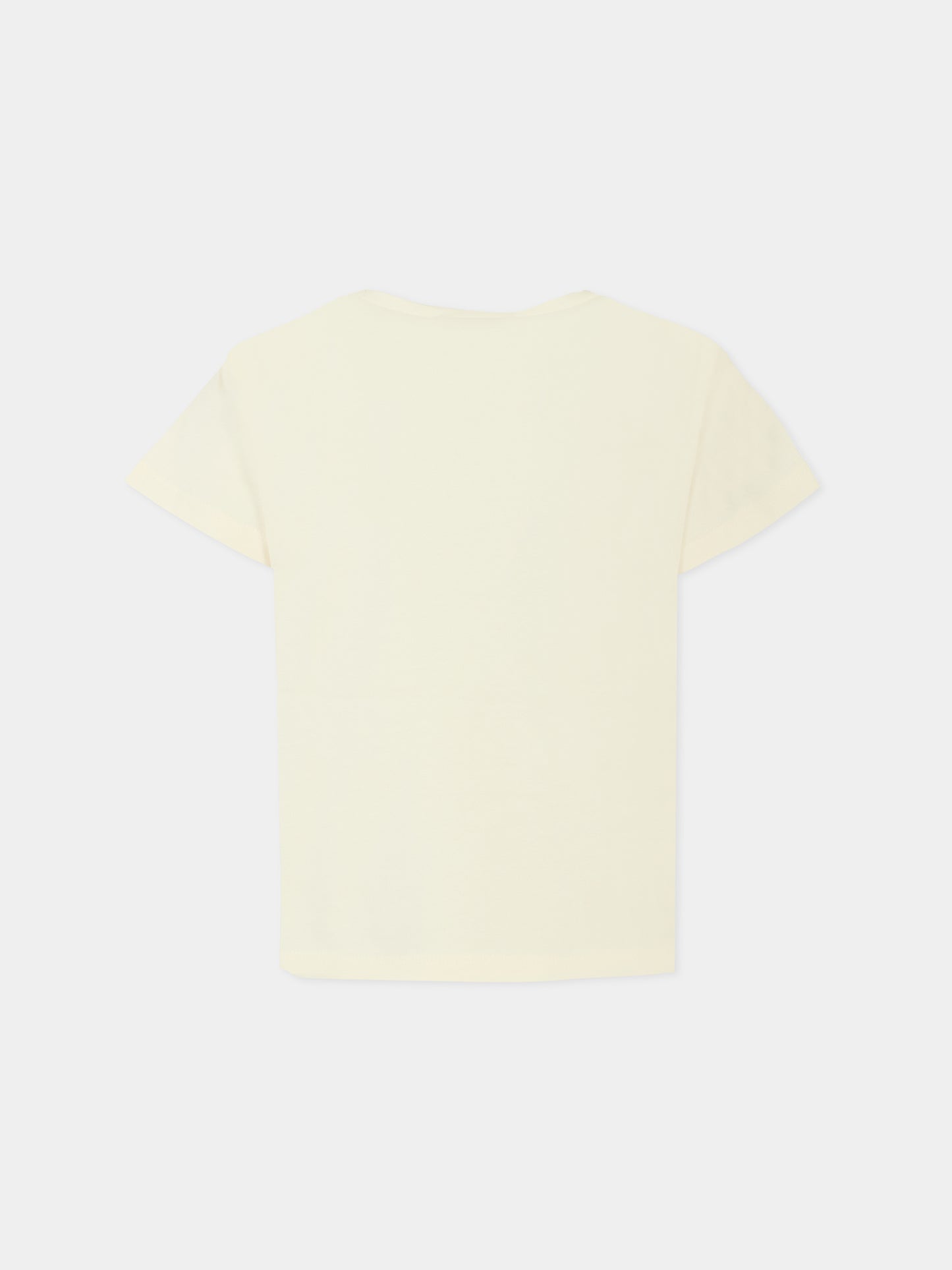 T-shirt avorio per bambina con cuore,Billieblush,U21399 121