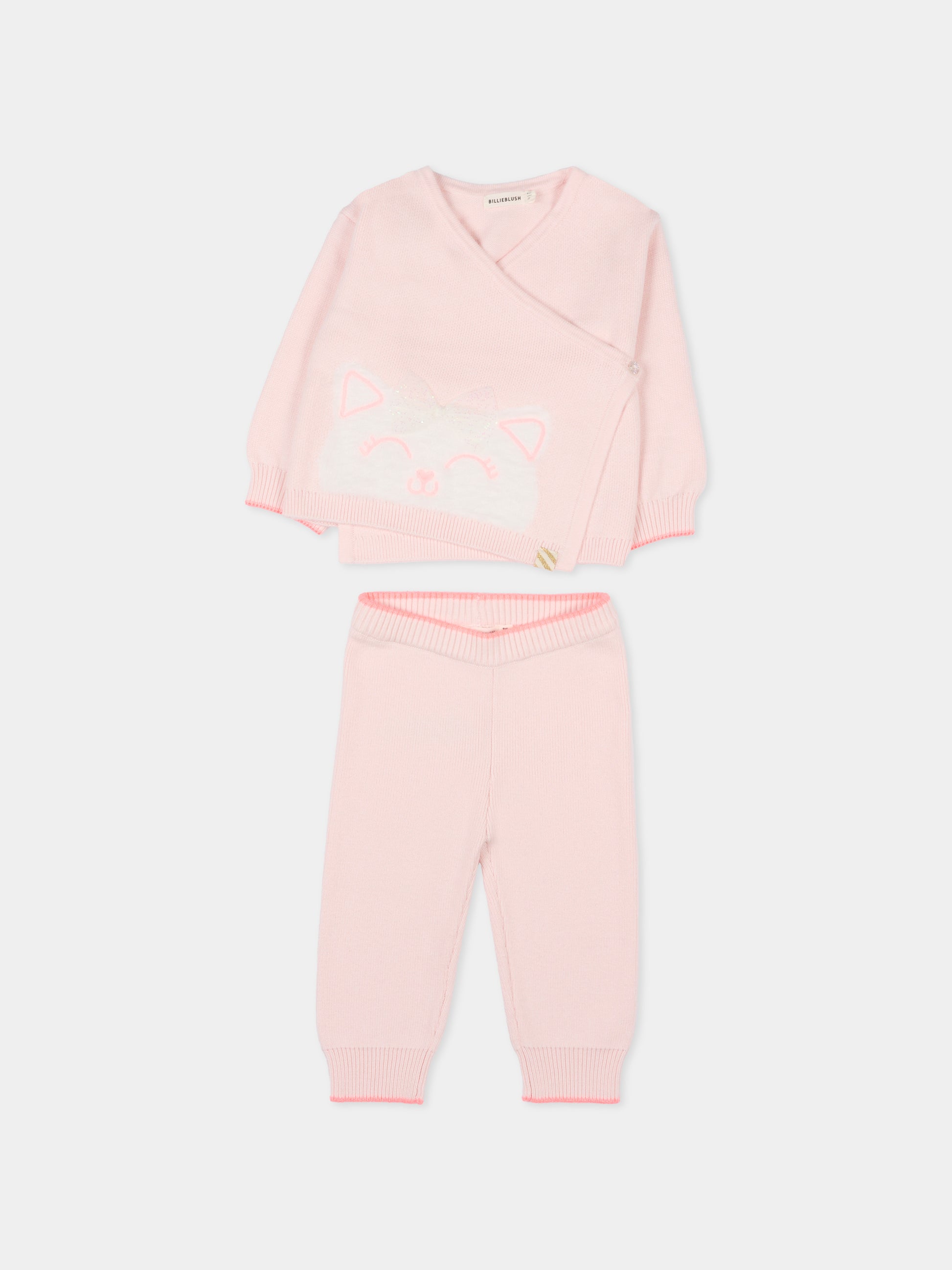 Completo nascita rosa per neonata con gatto,Billieblush,U21444 450