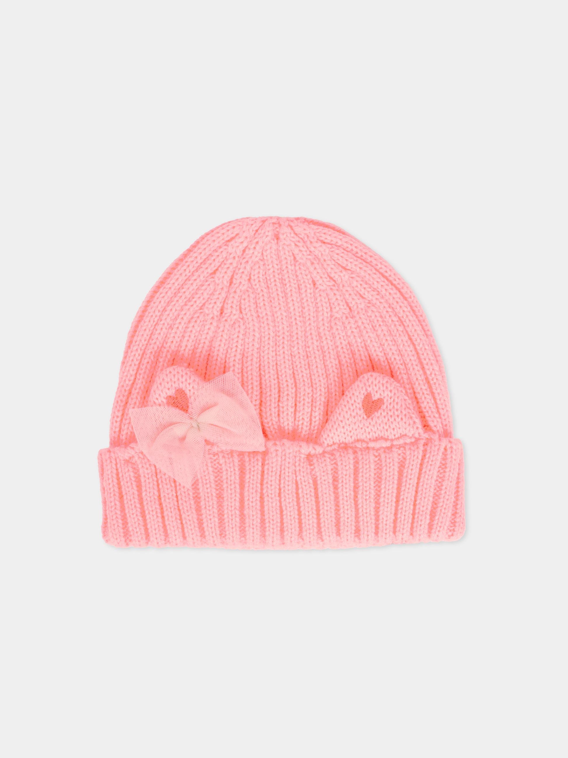 Berretto rosa per neonata con fiocco,Billieblush,U21488 408