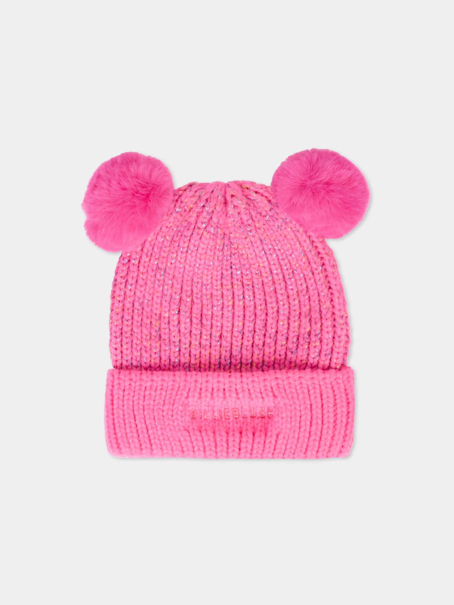 Berretto rosa per bambina con pompon,Billieblush,U21508 473