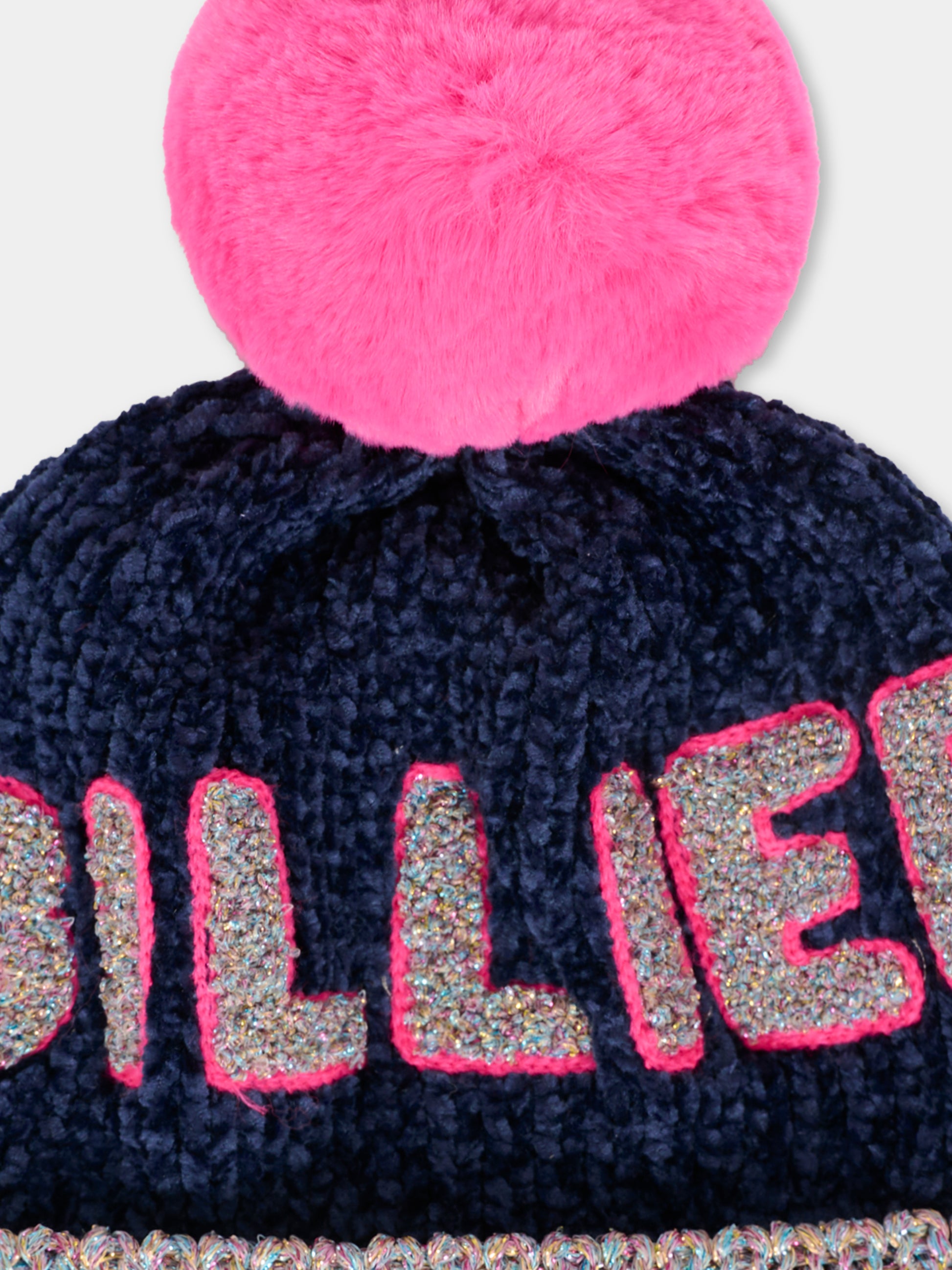 Berretto blu per bambina con logo,Billieblush,U21512 85T