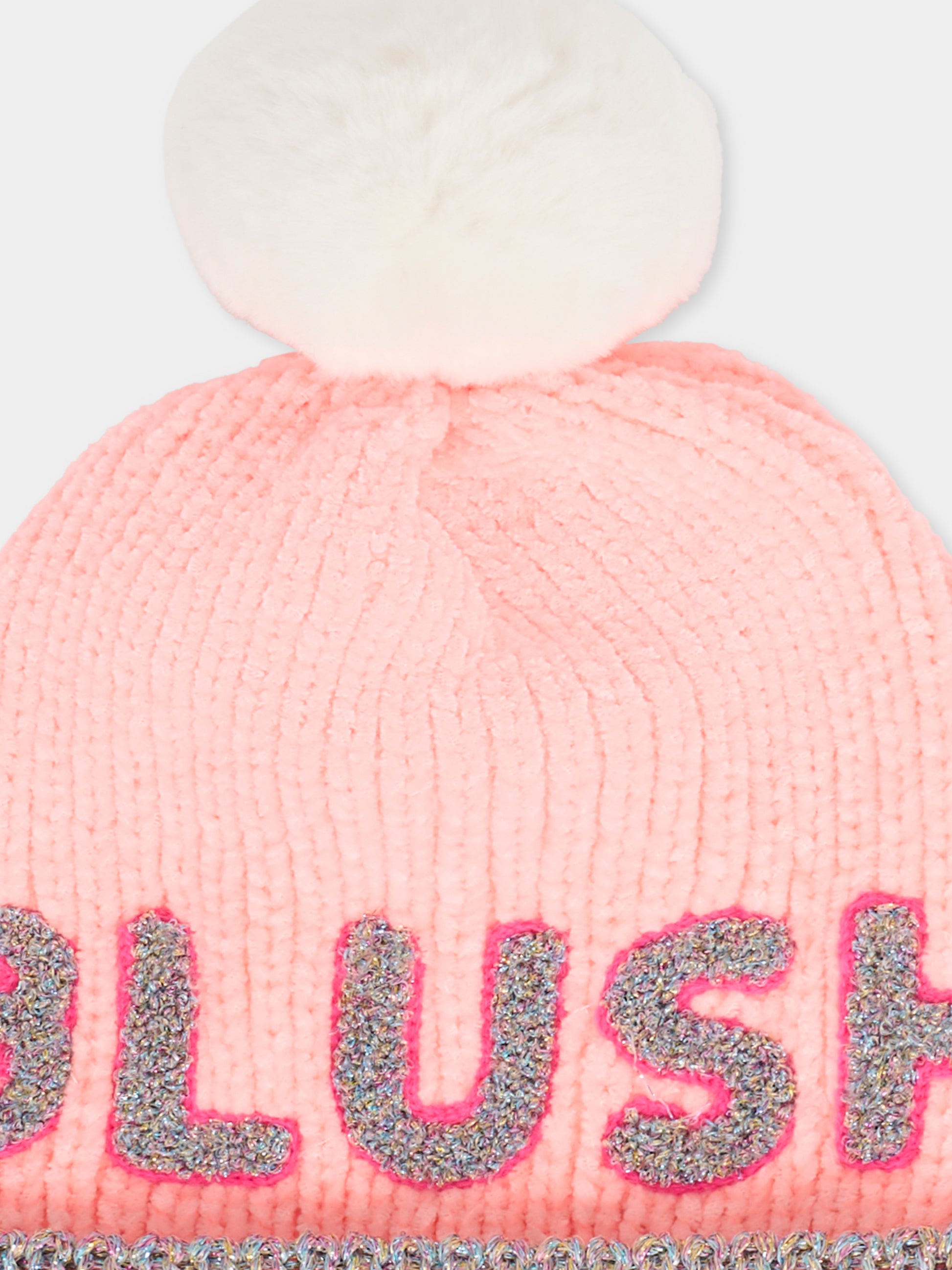 Berretto rosa per bambina con logo,Billieblush,U21512 408