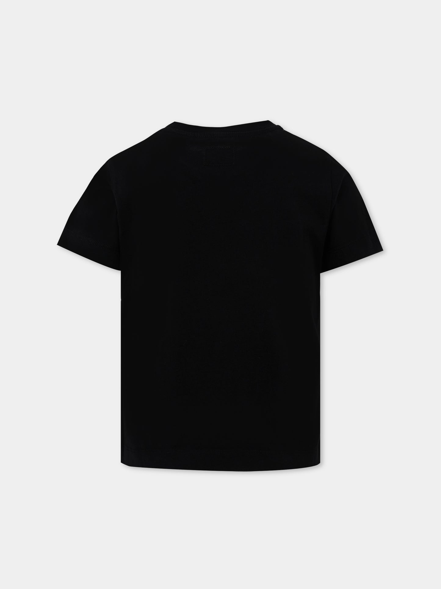 T-shirt nera per bambino con logo,C. P. Company,CSM00L LAA17 60100