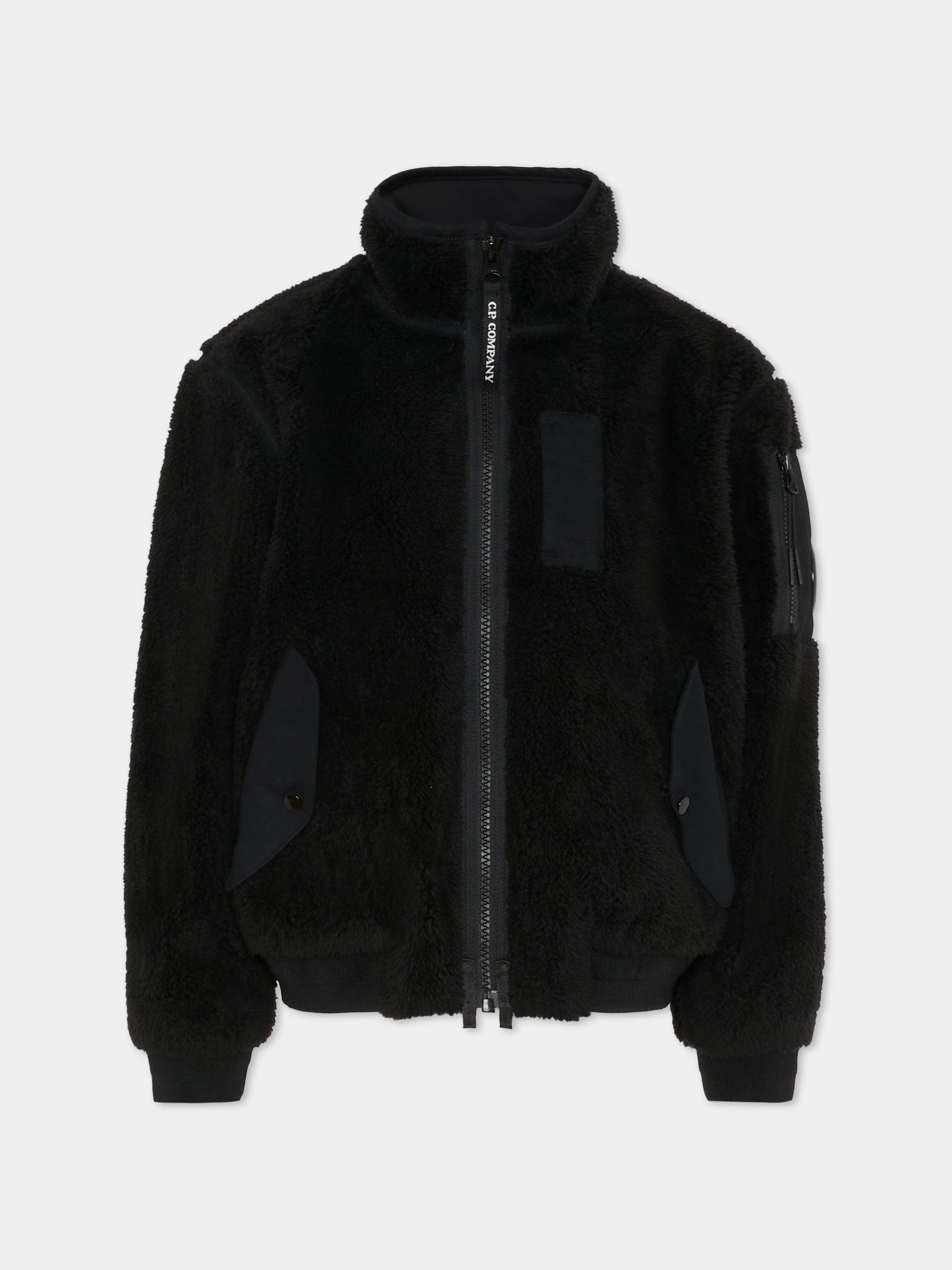 Ecopelliccia nera per bambino con lente,C. P. Company,CUS01I LIA28 60100