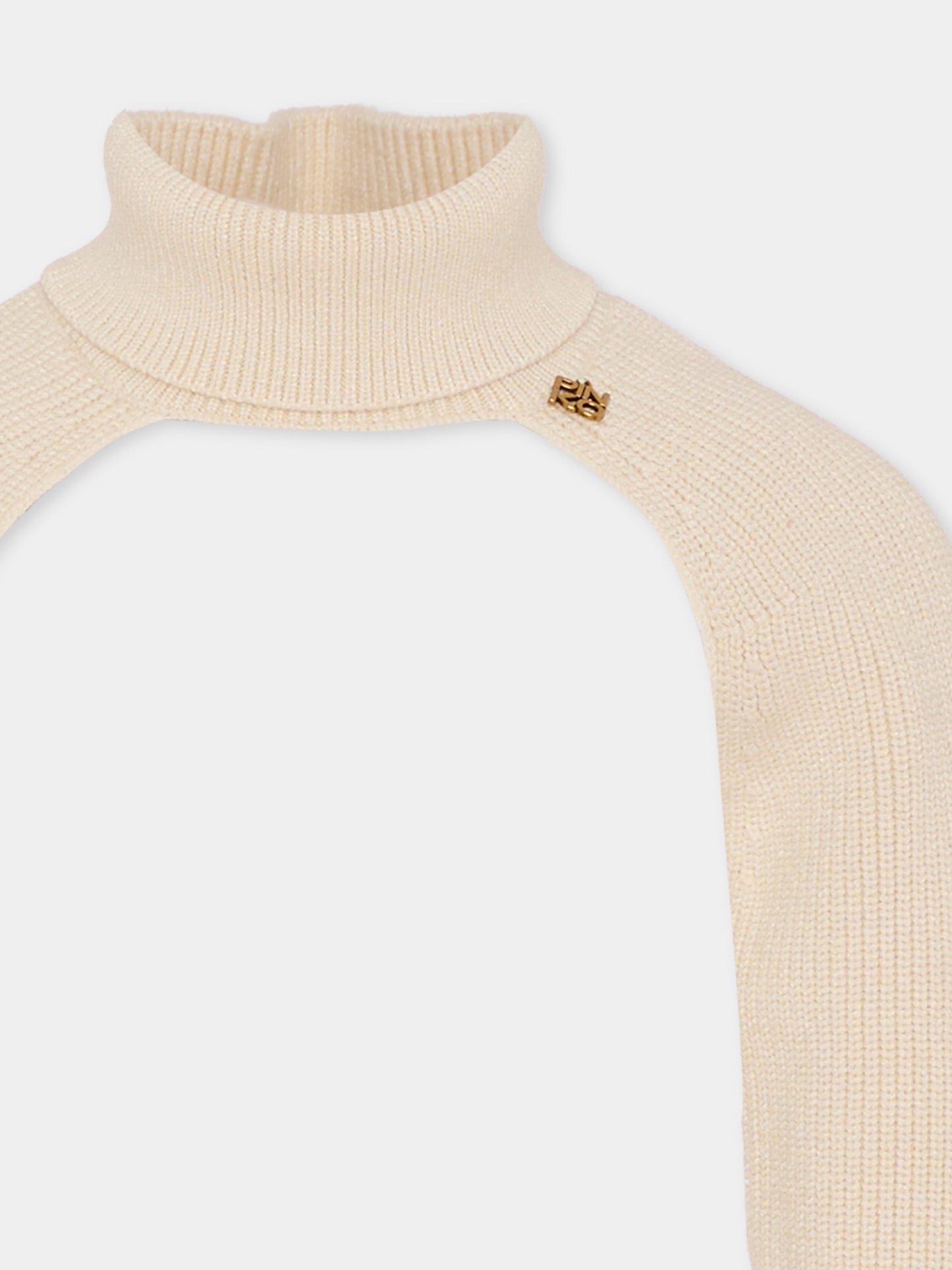 Dolcevita beige per bambina con logo,Pinko,KFMA018.C.FL085.0063