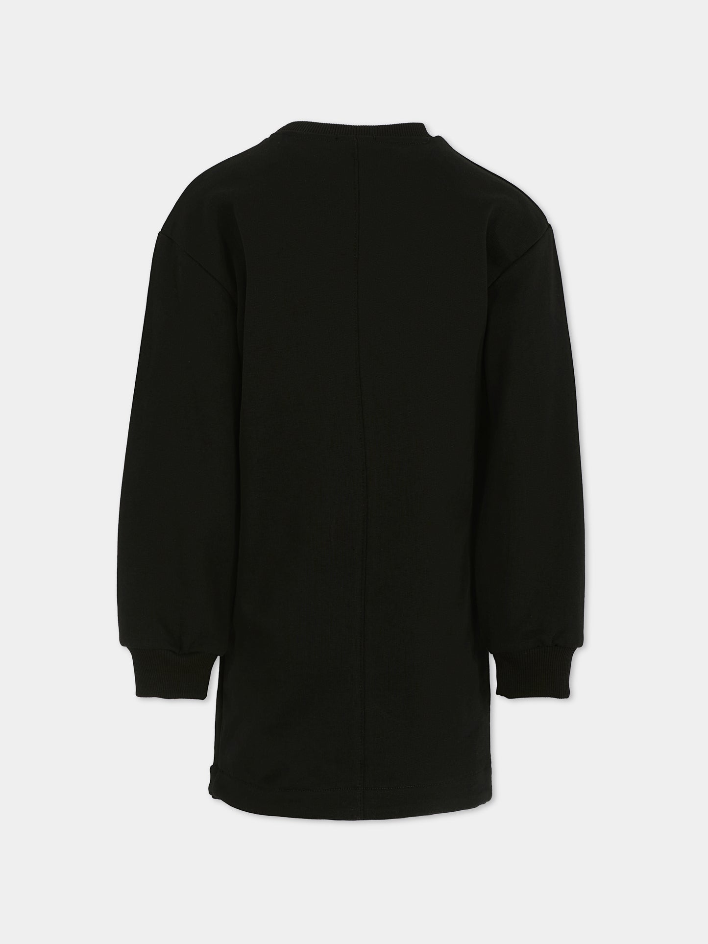 Robe noire pour fille avec logo