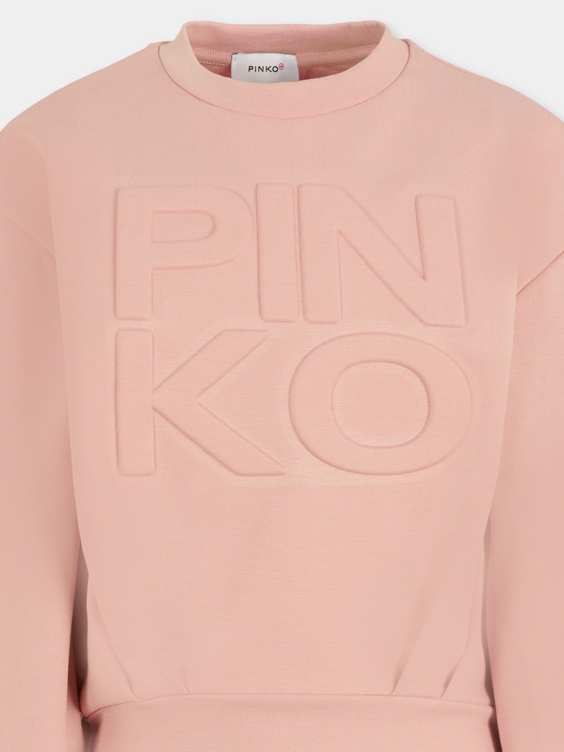 Vestito rosa per bambina con logo,Pinko,KFAB020.C.JT007.C039