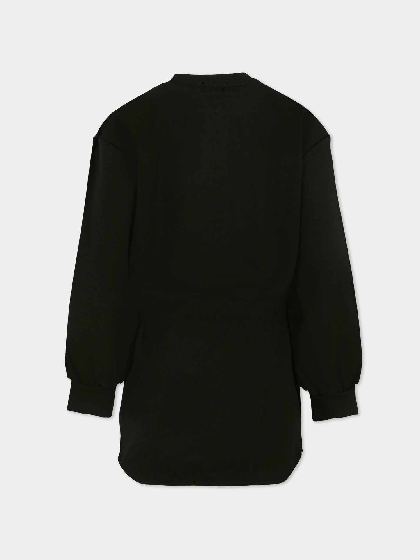 Robe noire pour fille avec logo