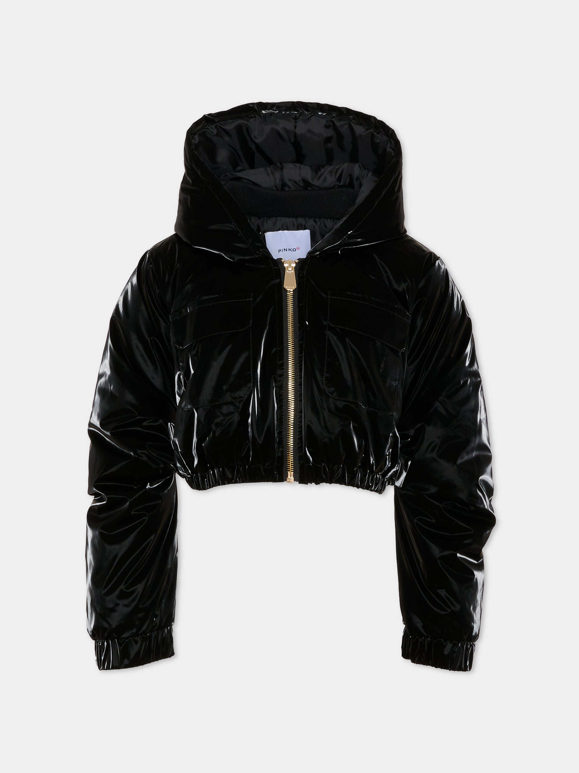 Giubbotto crop nero per bambina,Pinko,KFGB006.C.NY030.N000