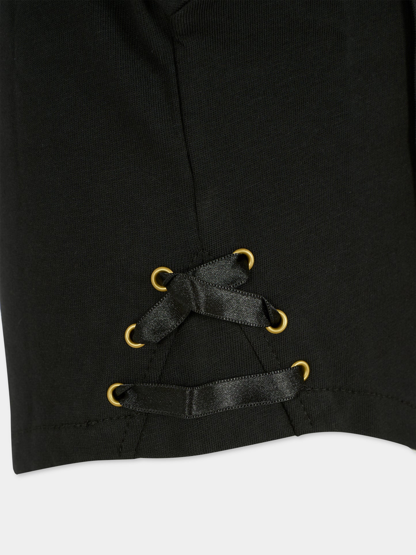 T-shirt court noir pour fille avec logo