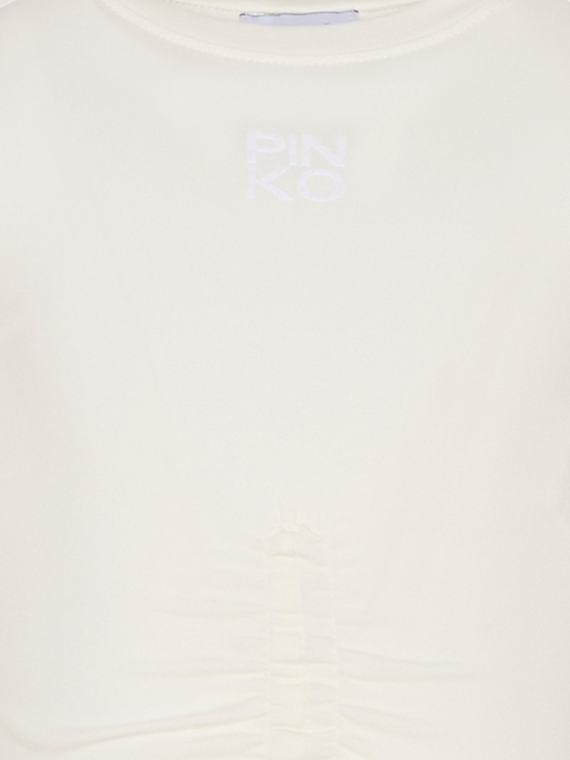 T-shirt crop bianca per bambina con logo,Pinko,KFTS023.C.JE013.0065