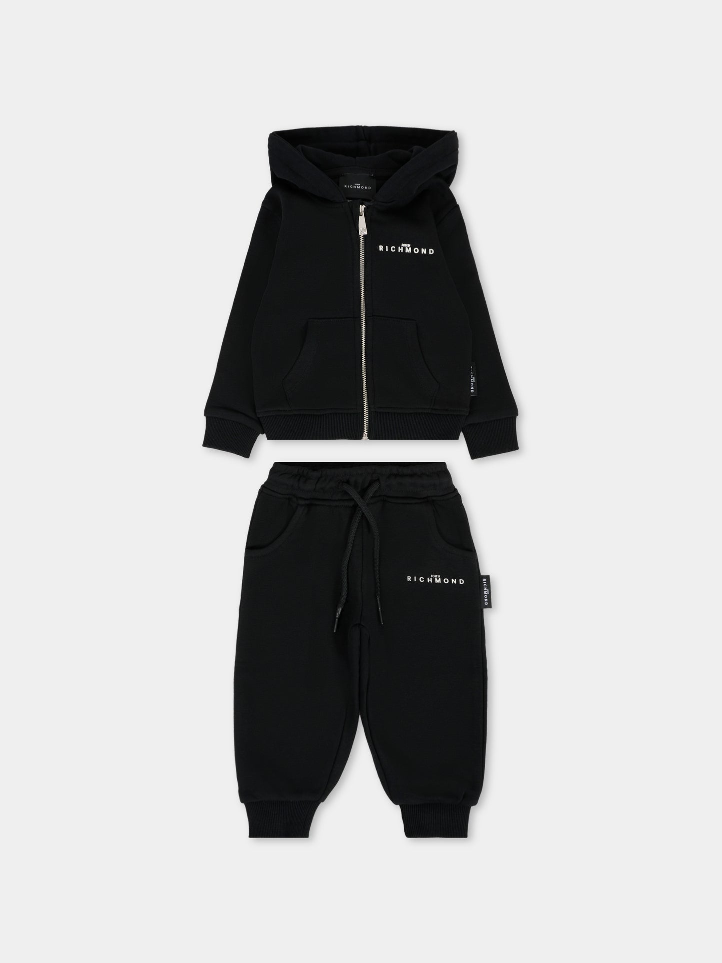 Completo nero per neonati con logo,Richmond,RIA25007CF BLACK