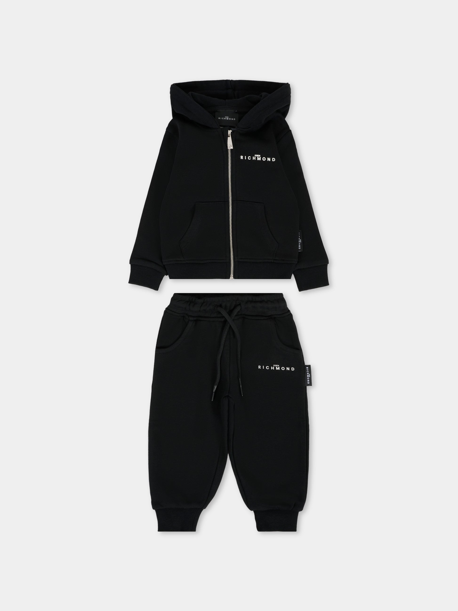 Completo nero per neonati con logo,Richmond,RIA25007CF BLACK