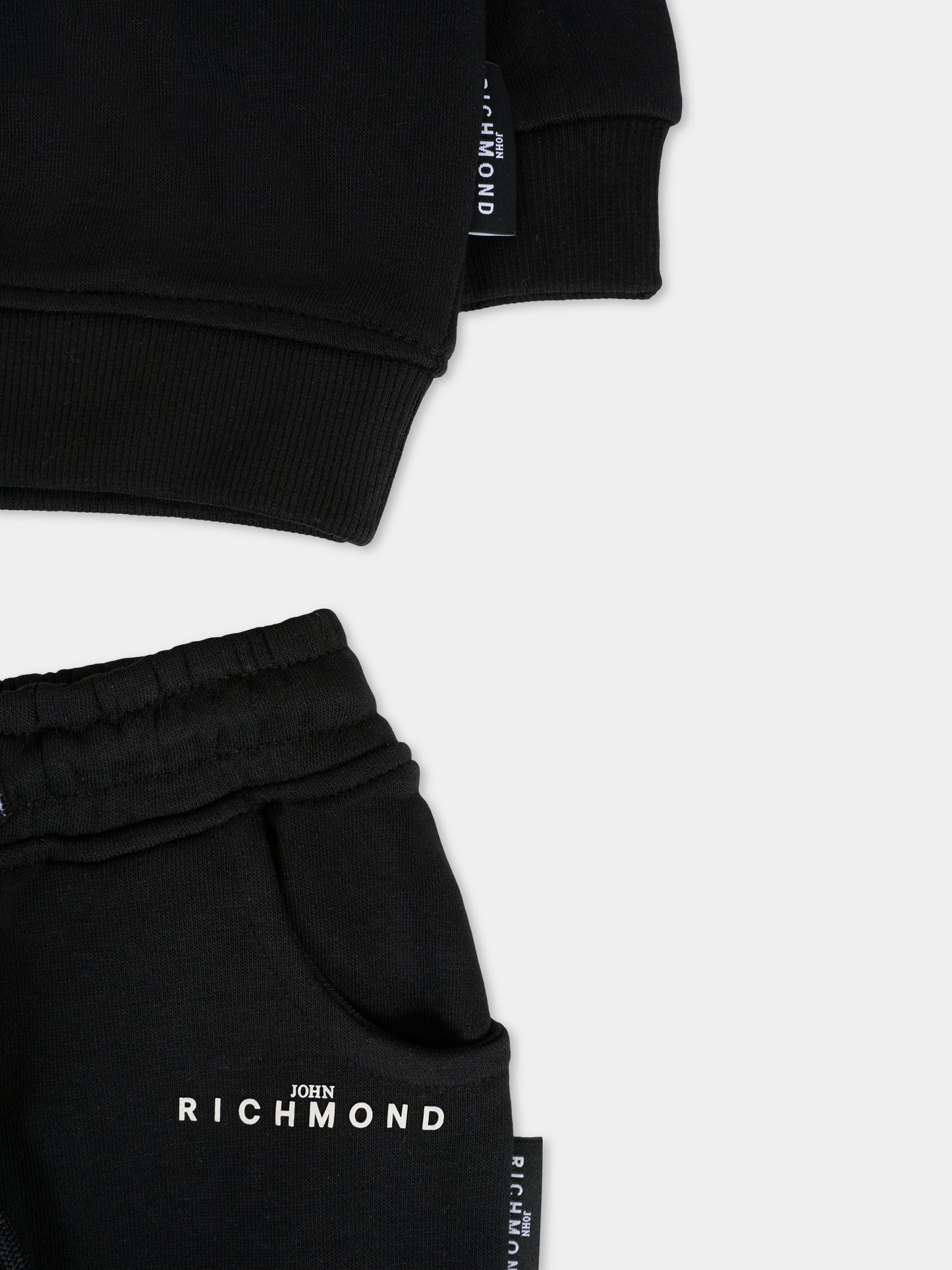 Completo nero per neonato con logo,Richmond,RIA25003CF BLACK