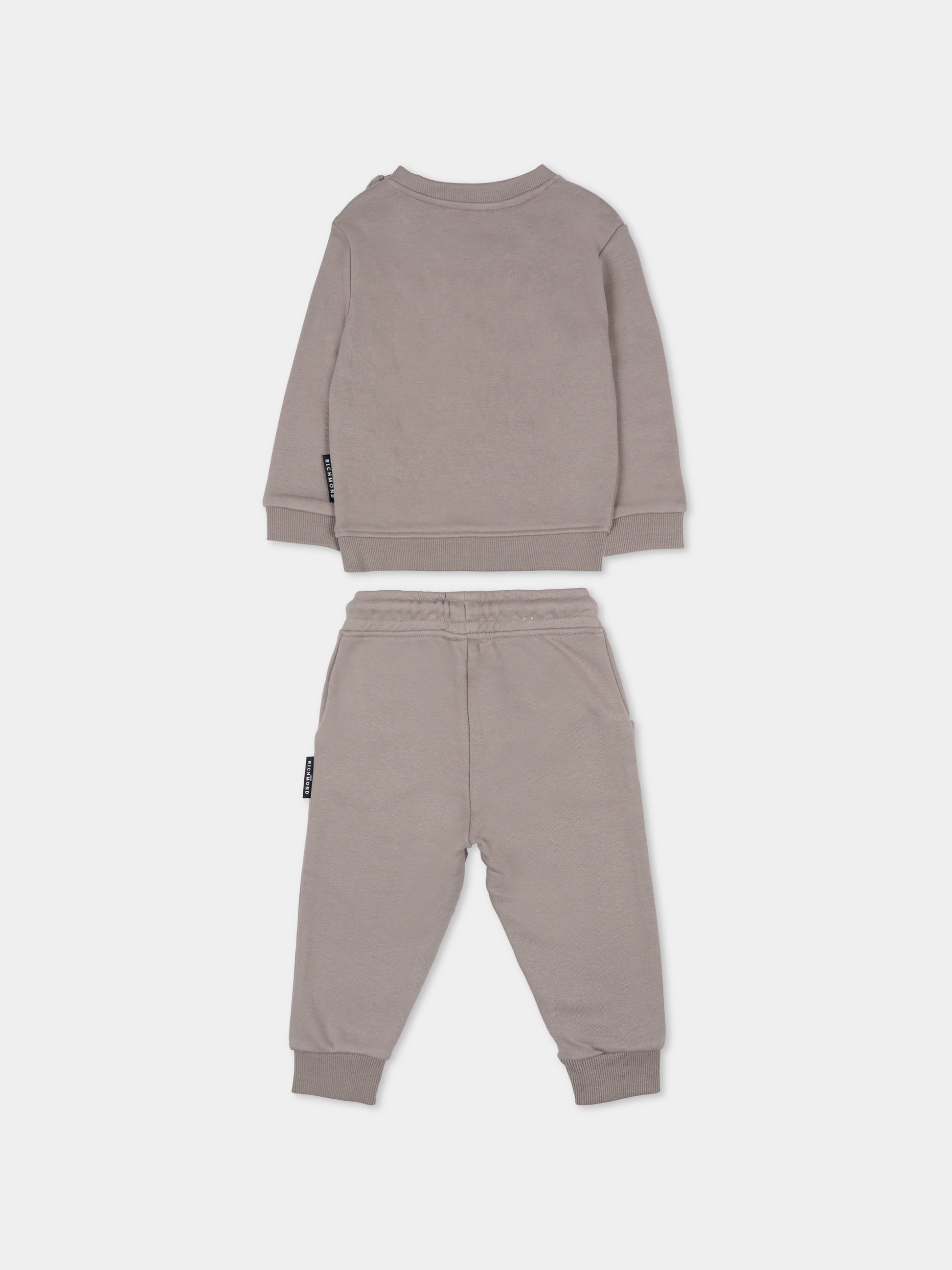 Completo grigio per neonati con logo,Richmond,RIA25016CF GREY STEEL