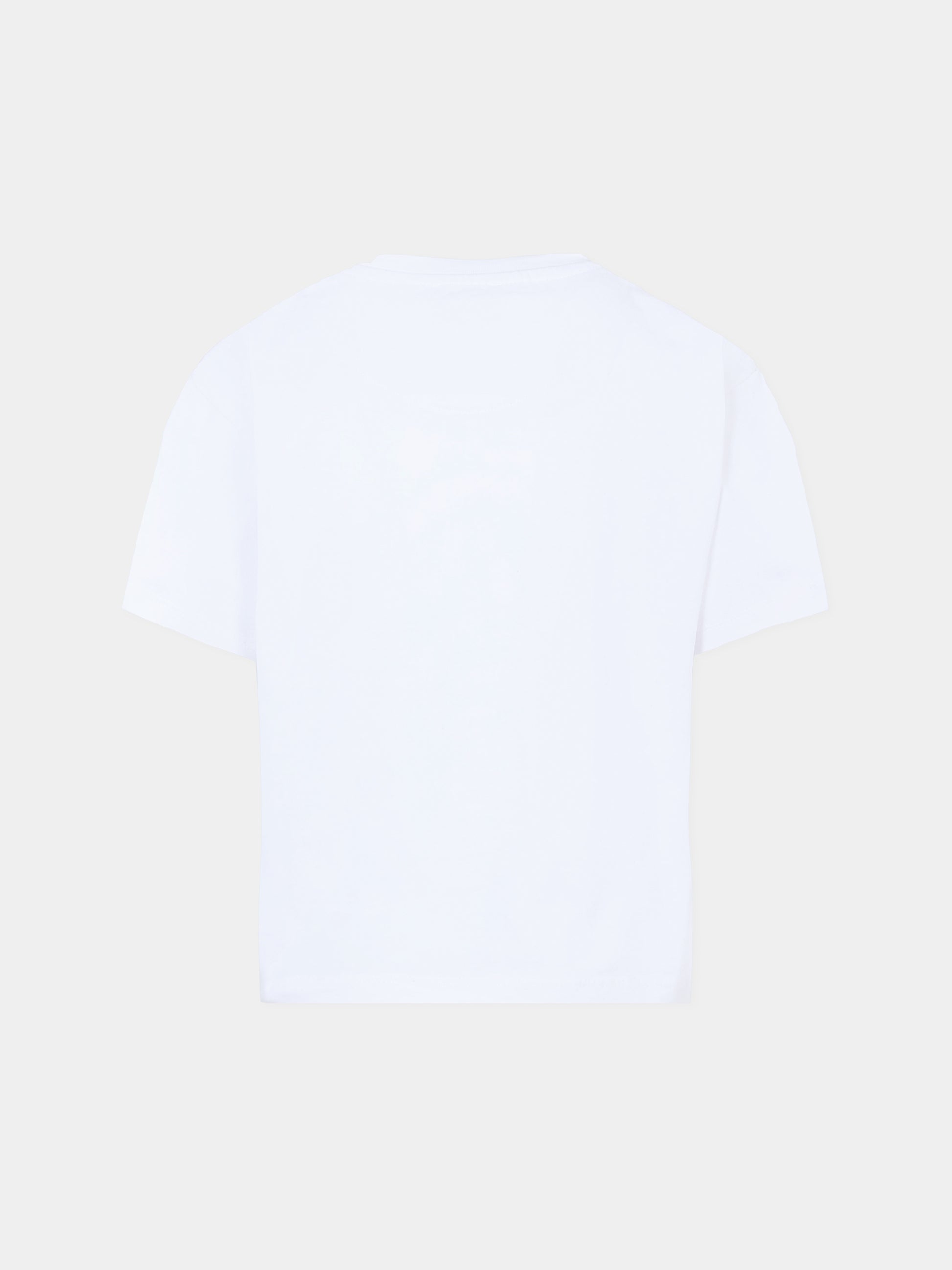 T-shirt bianca per bambino con logo grigio,Richmond,RBA25202TS WHITE