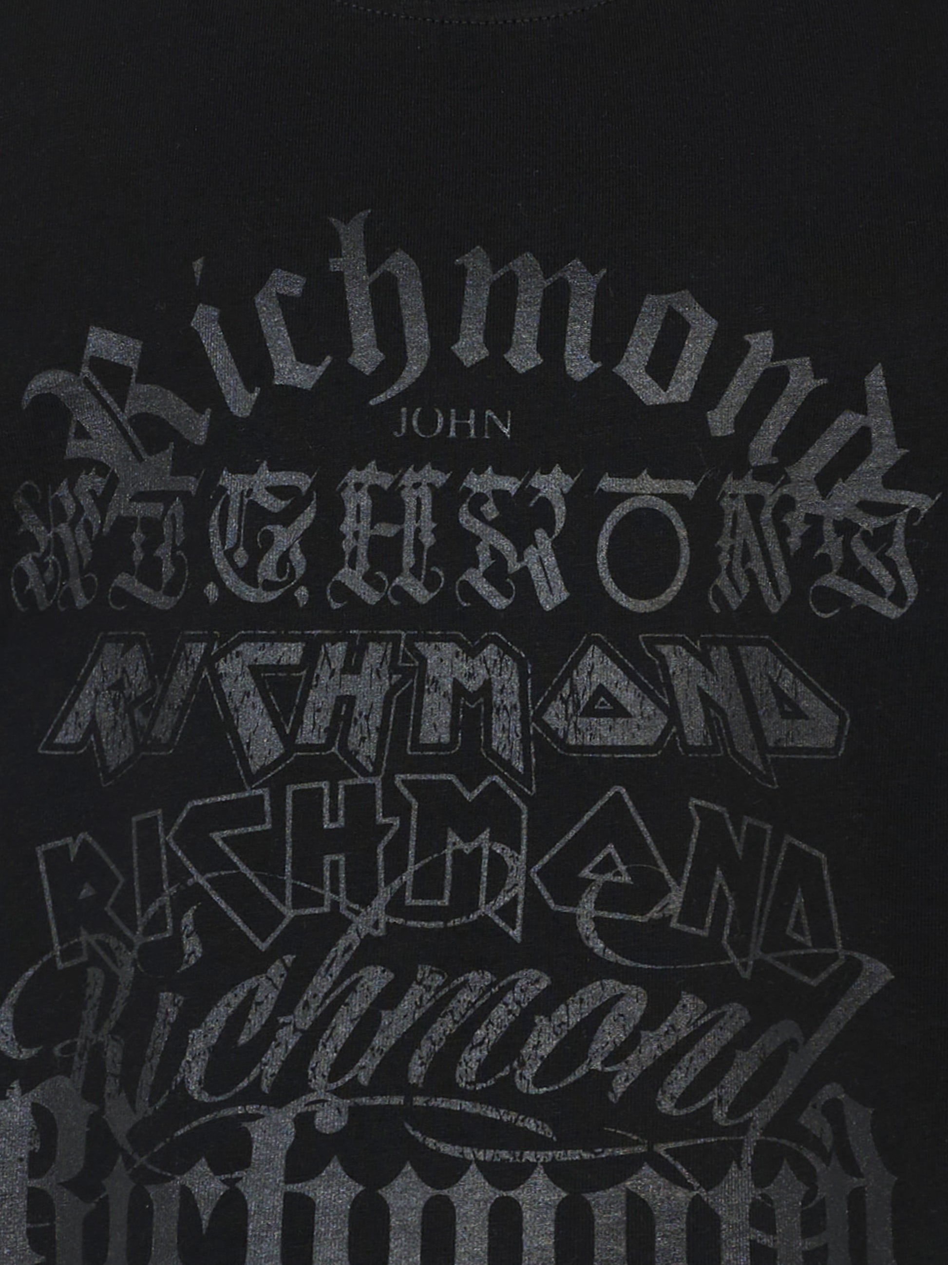 T-shirt nera per bambino con logo grigio,Richmond,RBA25202TS BLACK