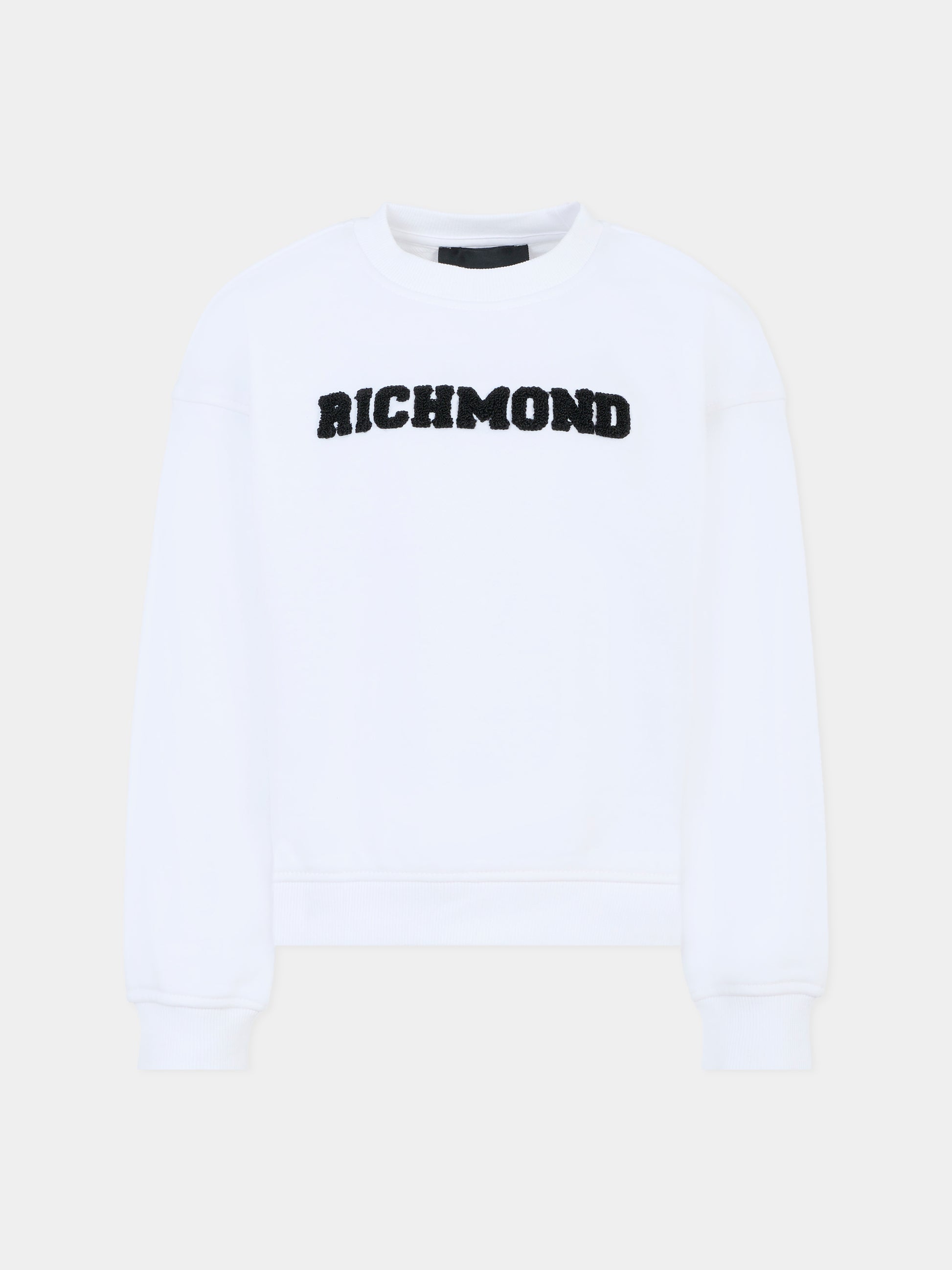 Felpa bianca per bambini con logo,Richmond,RBA25236FE WHITE