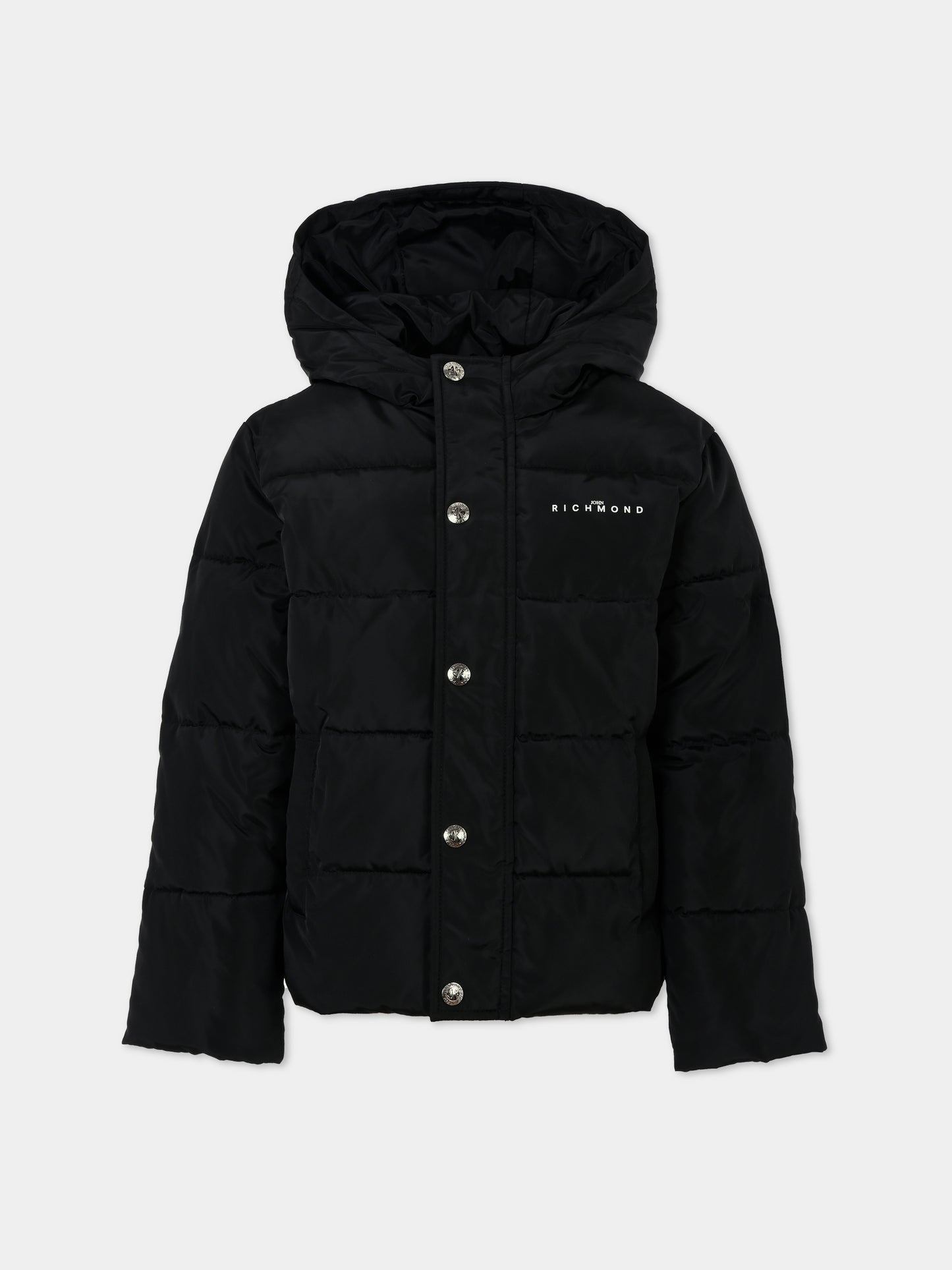 Piumino nero per bambino con logo,Richmond,RBA25233PI BLACK