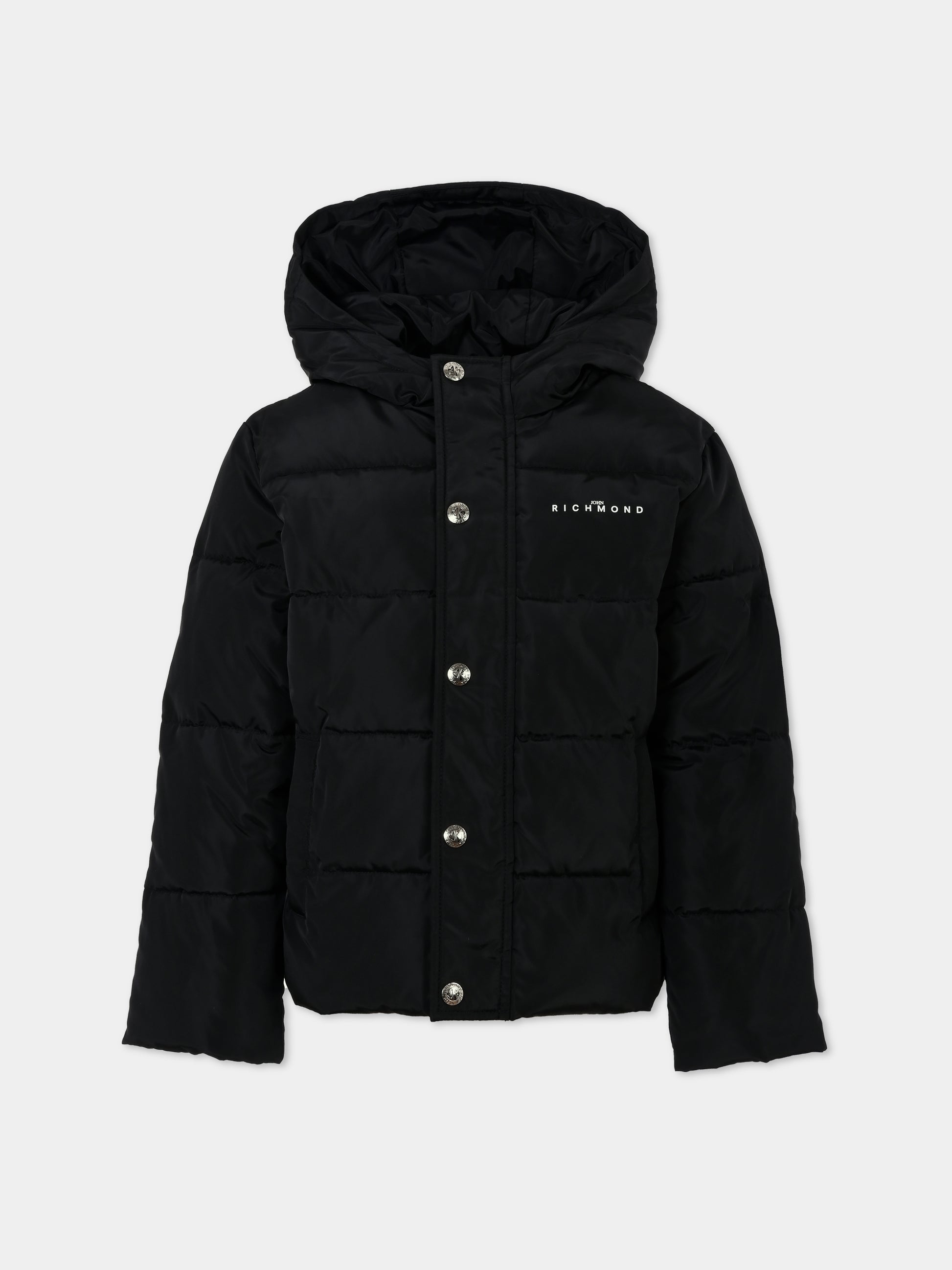 Piumino nero per bambino con logo,Richmond,RBA25233PI BLACK